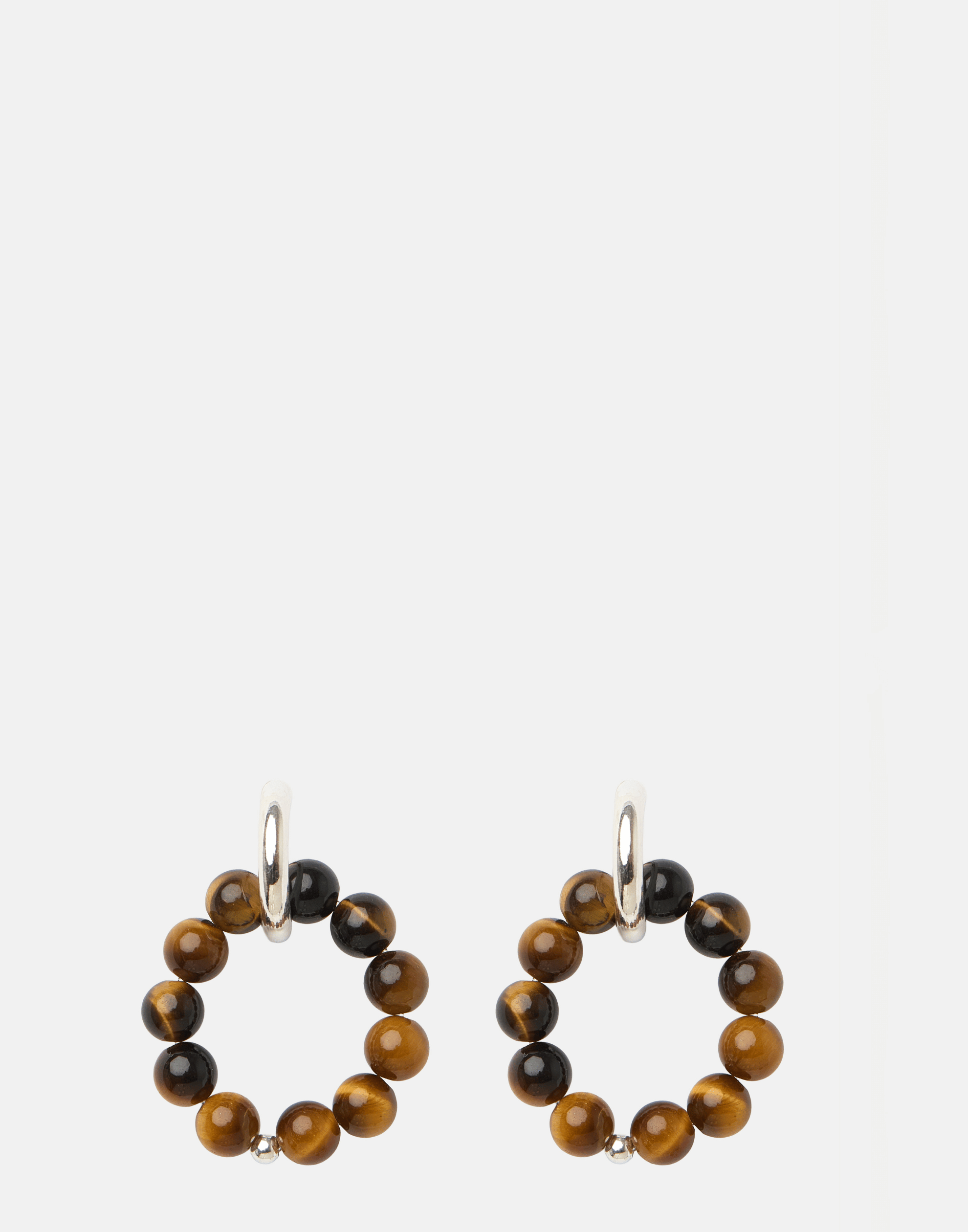 Tiger Eye & Silver Romain Earrings