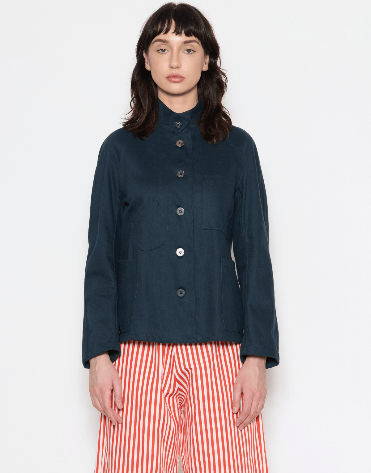 Navy Cotton Twill Train Drivers Jacket