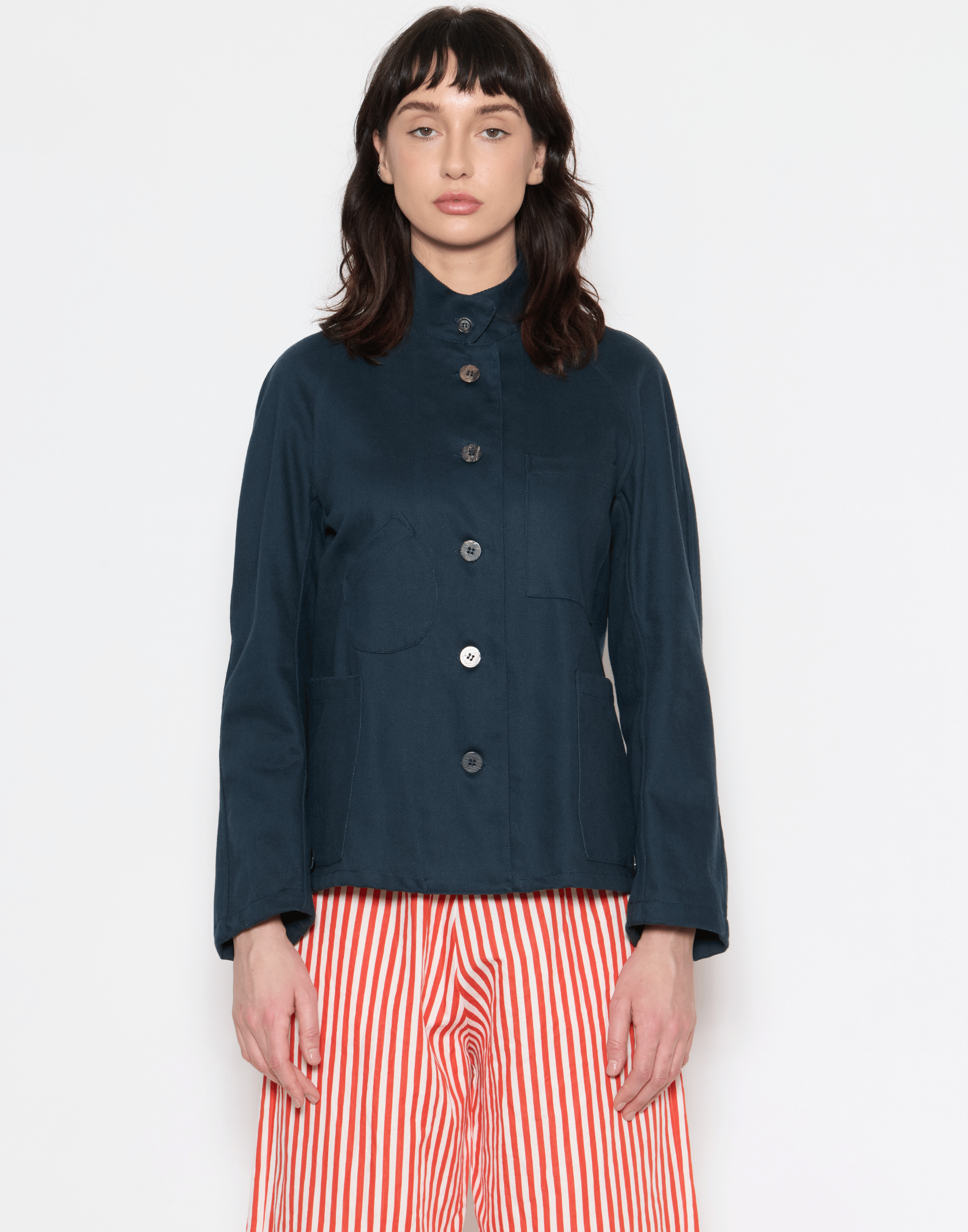 Navy Cotton Twill Train Drivers Jacket