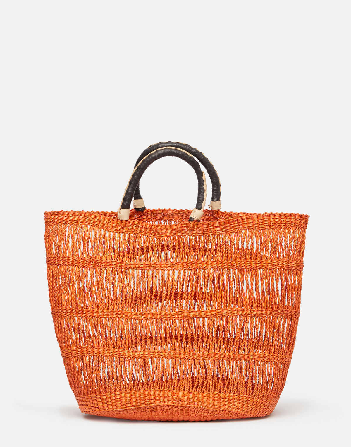 Orange Oval Net Basket Bag