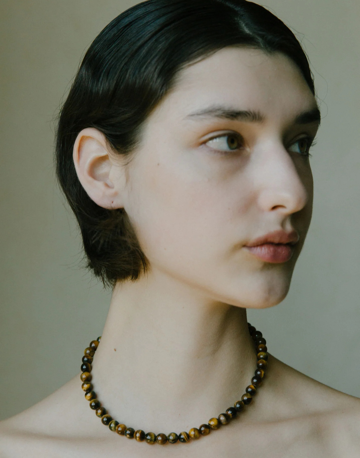 Tiger Eye & Silver Margaret Necklace