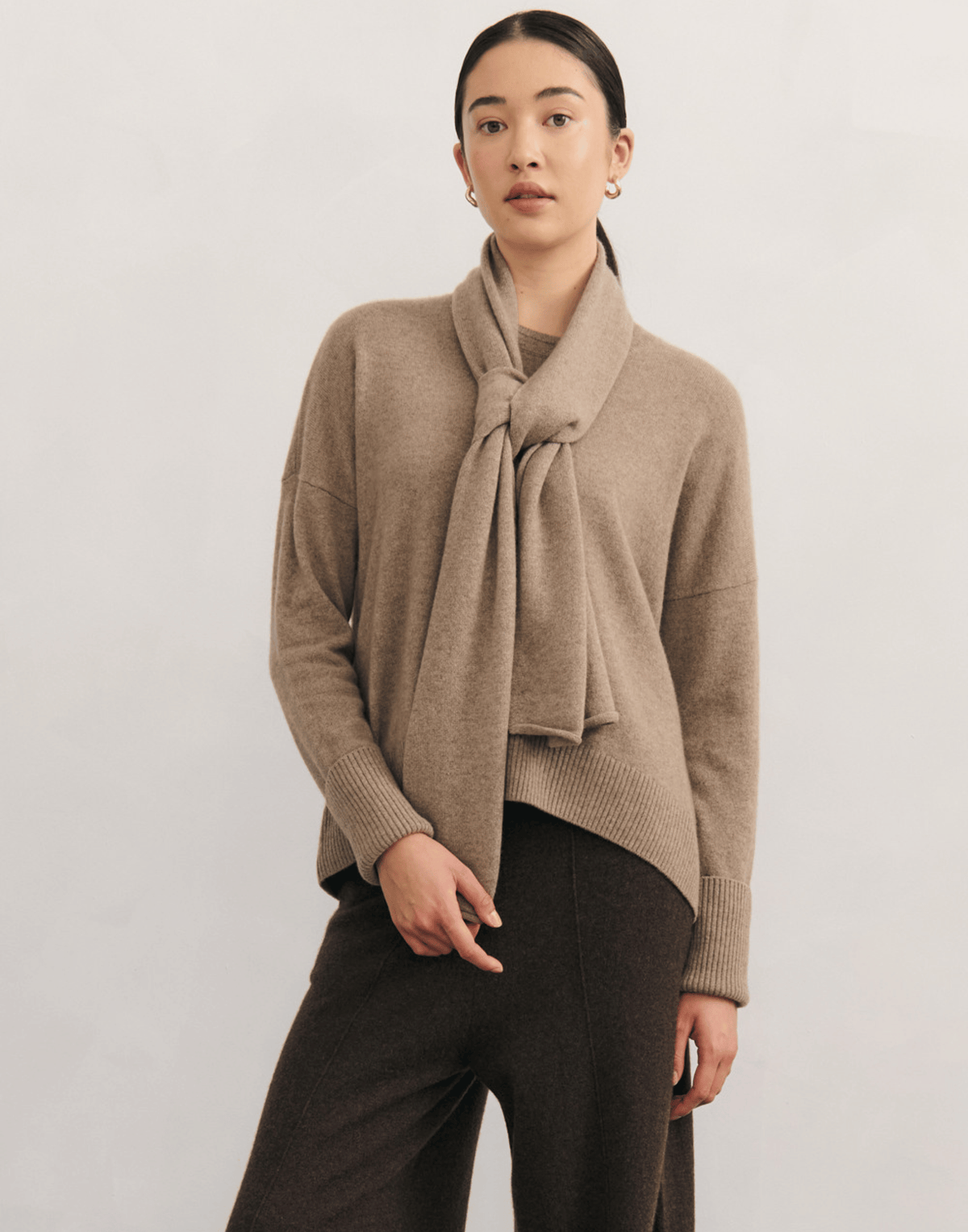 Shiitake Raw Cashmere Everyday Scarf
