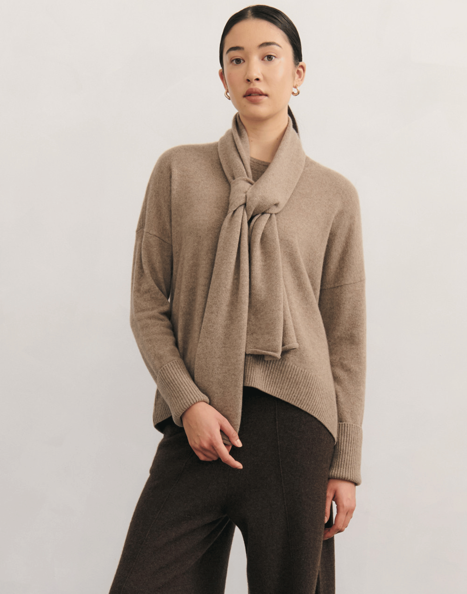 Shiitake Raw Cashmere Everyday Scarf