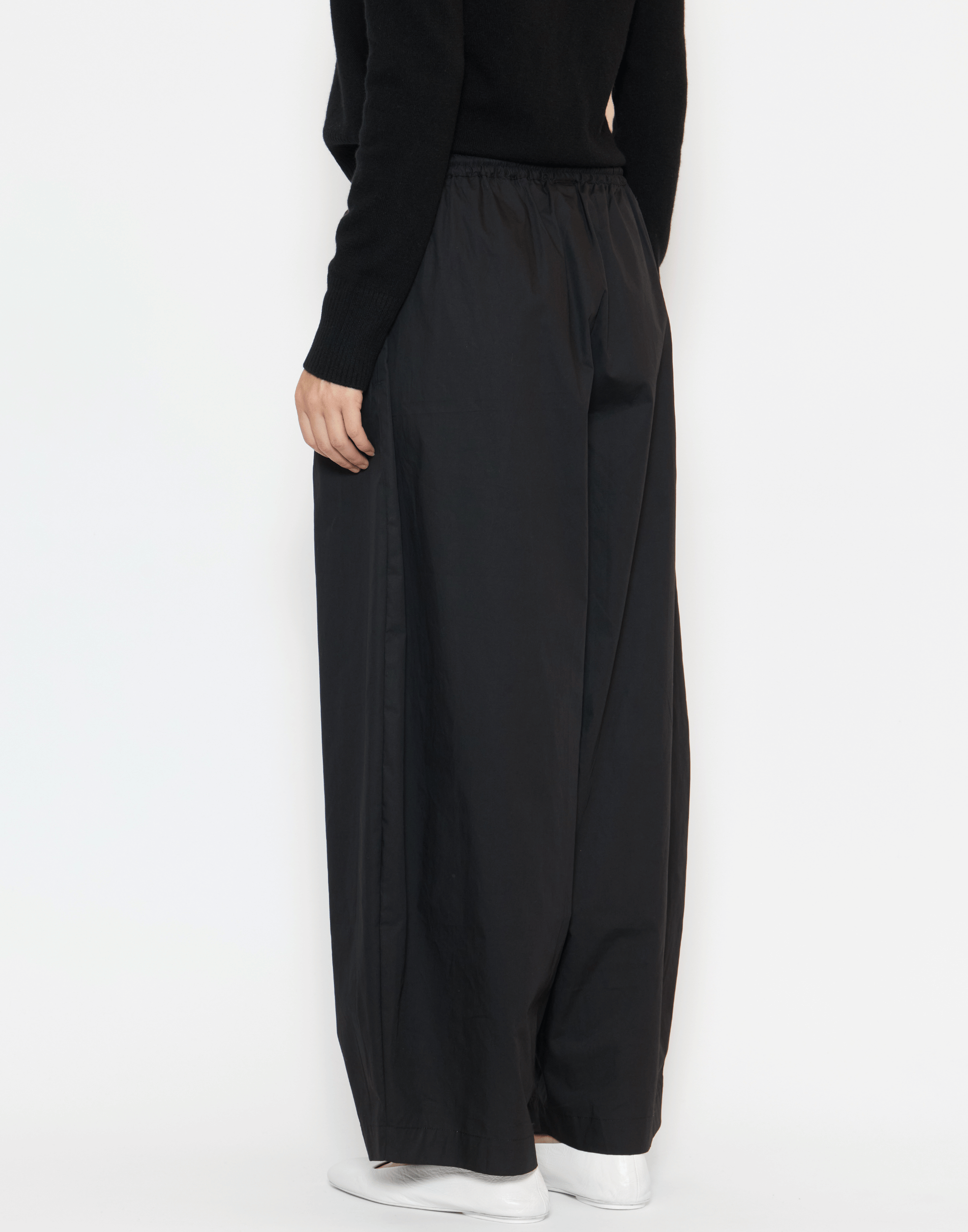 Black Cotton Poplin Pamela Pants