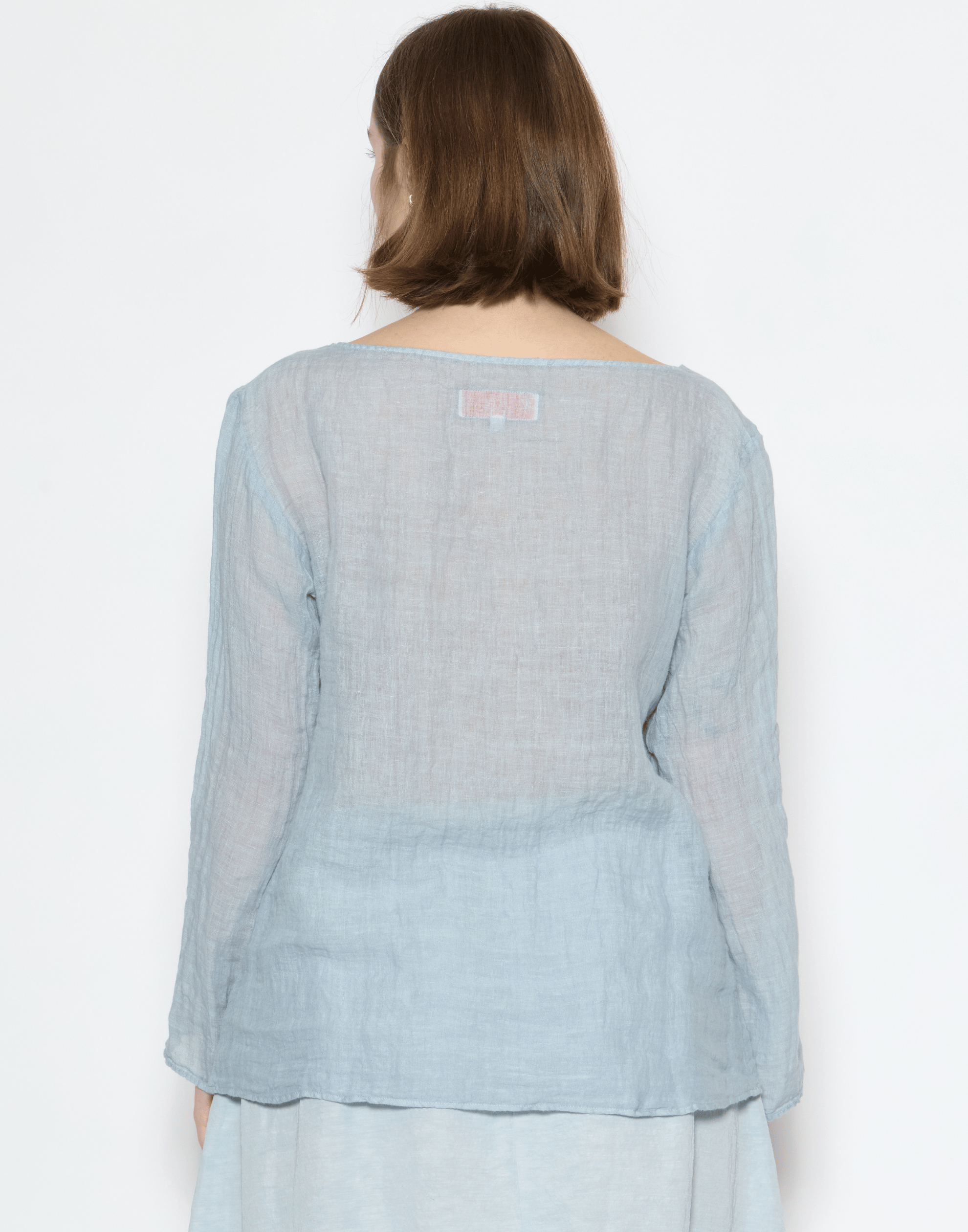 Moonish Blue Linen Voile Yilin Top