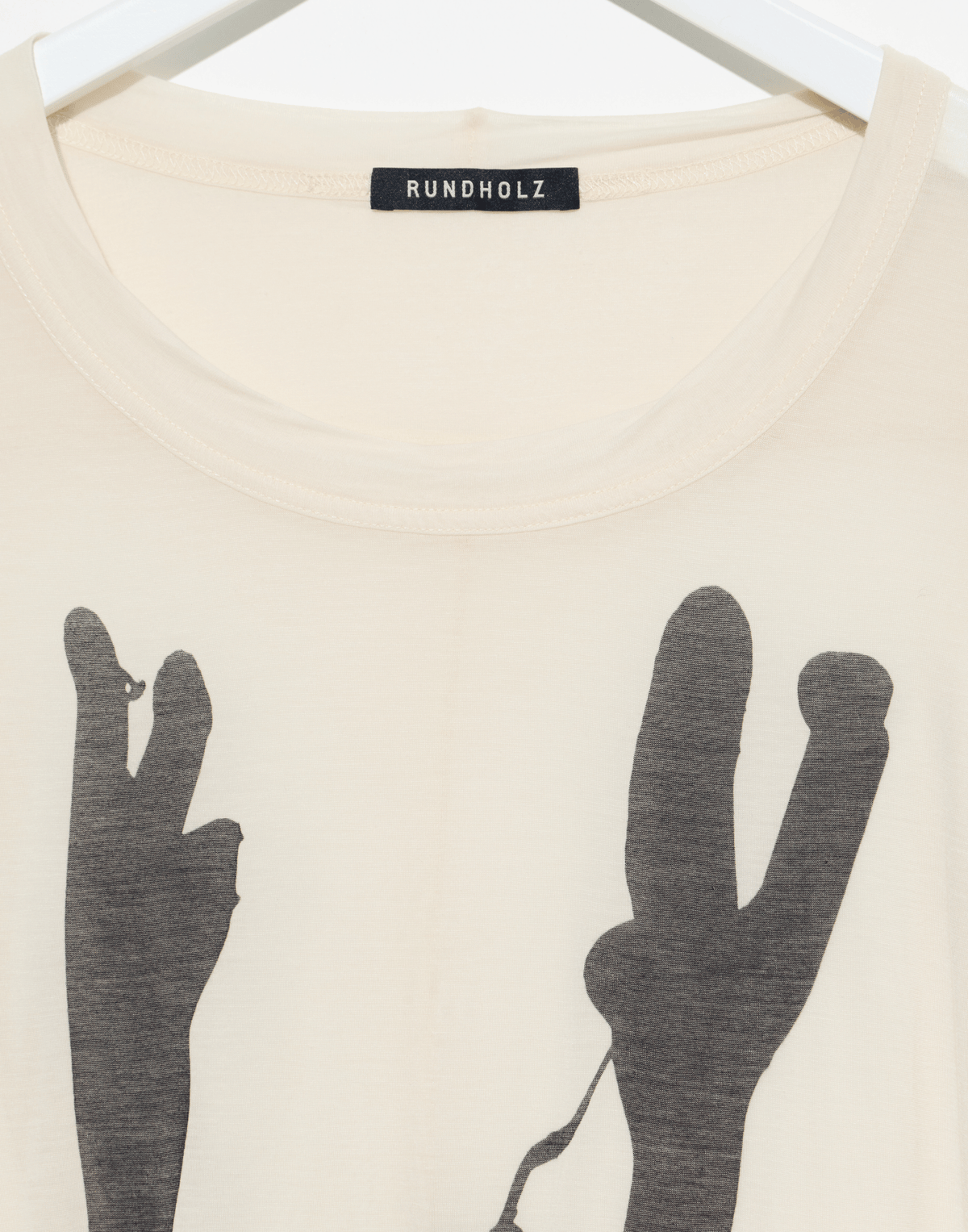 Bone Black Print Lyocell & Silk T-Shirt
