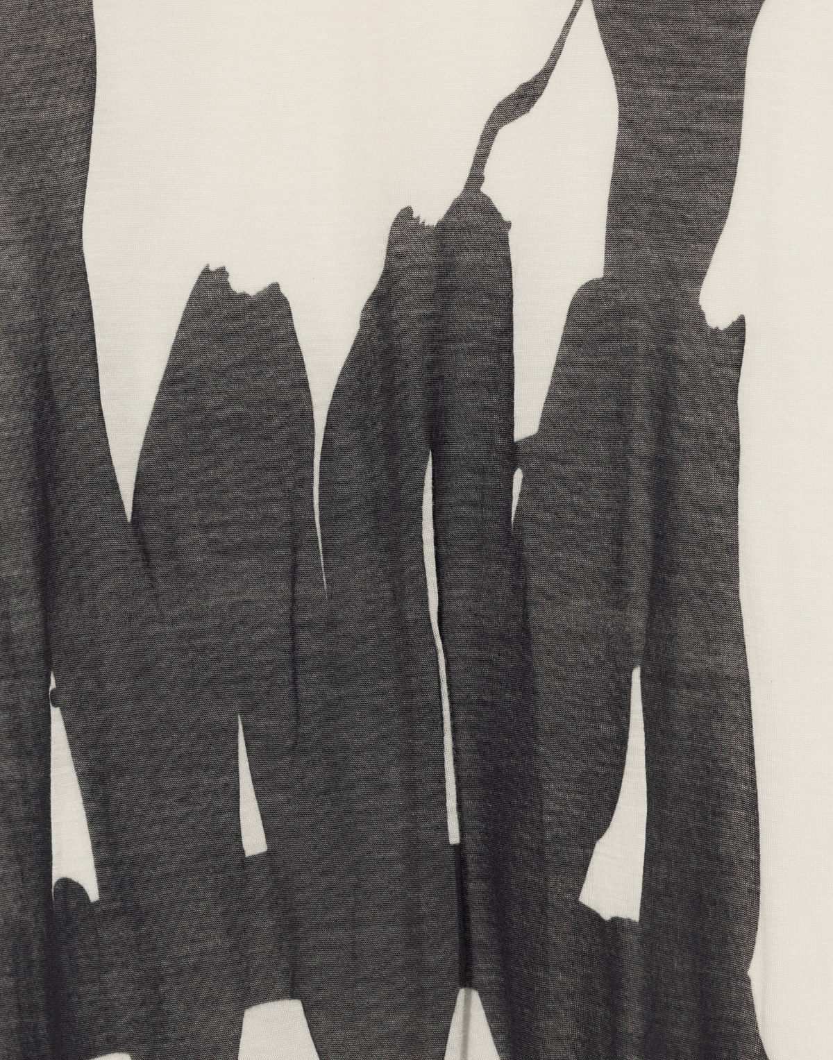 Bone Black Print Lyocell & Silk T-Shirt