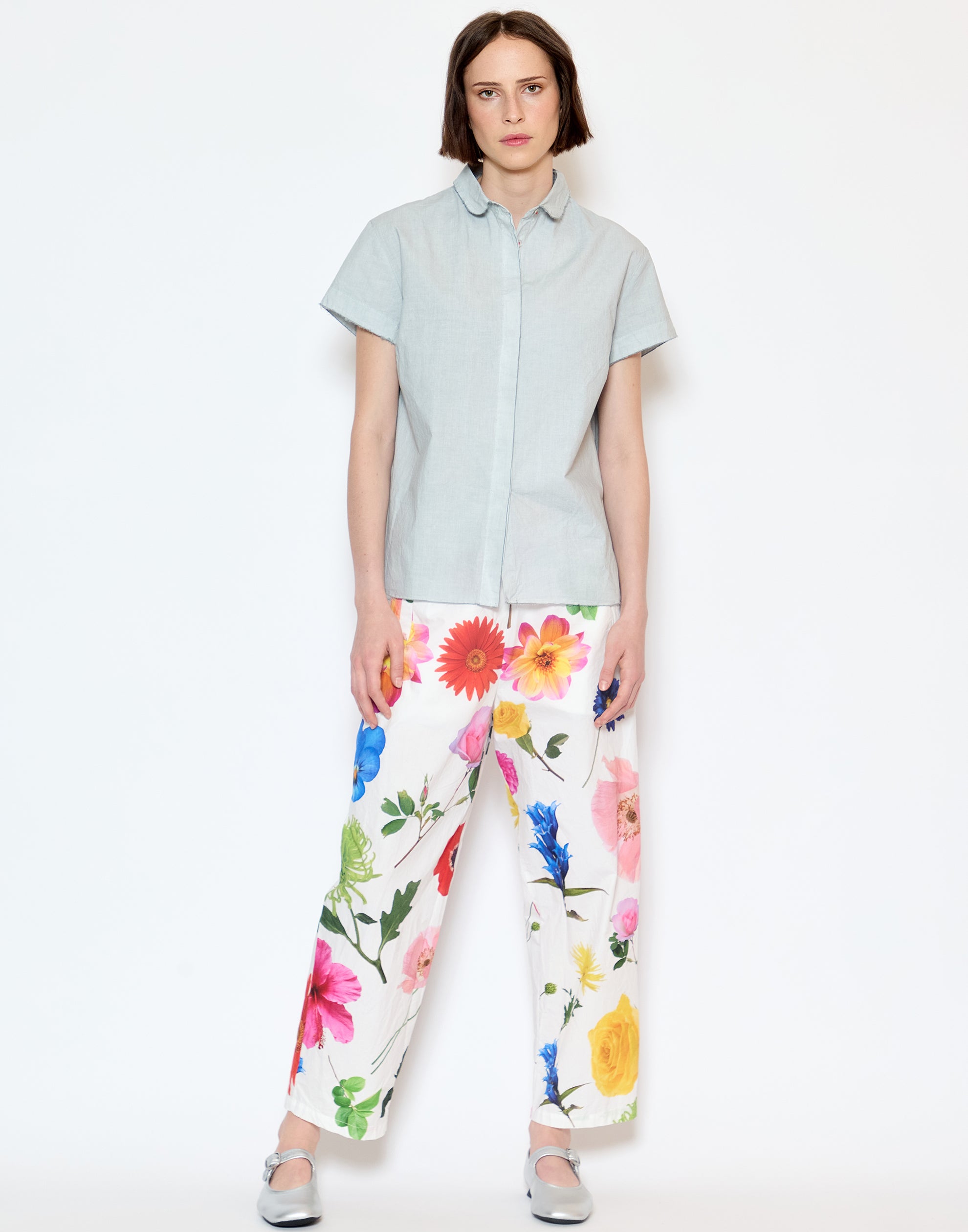 Flower Print Cotton Potamia Pants