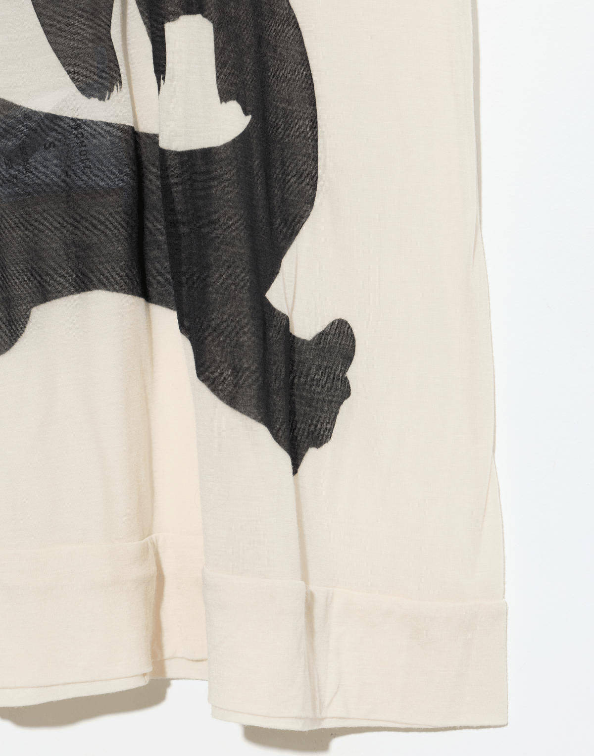 Bone Black Print Lyocell & Silk T-Shirt