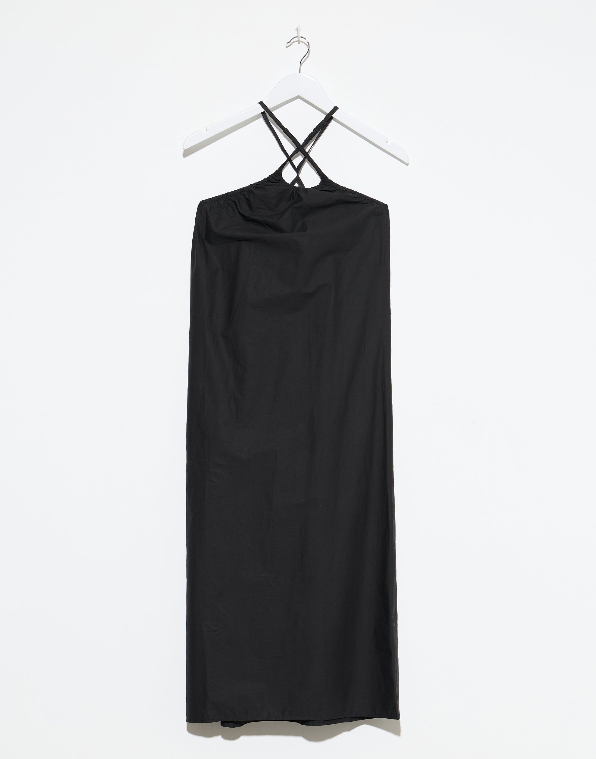 Black Cotton Key Hole Midi Dress