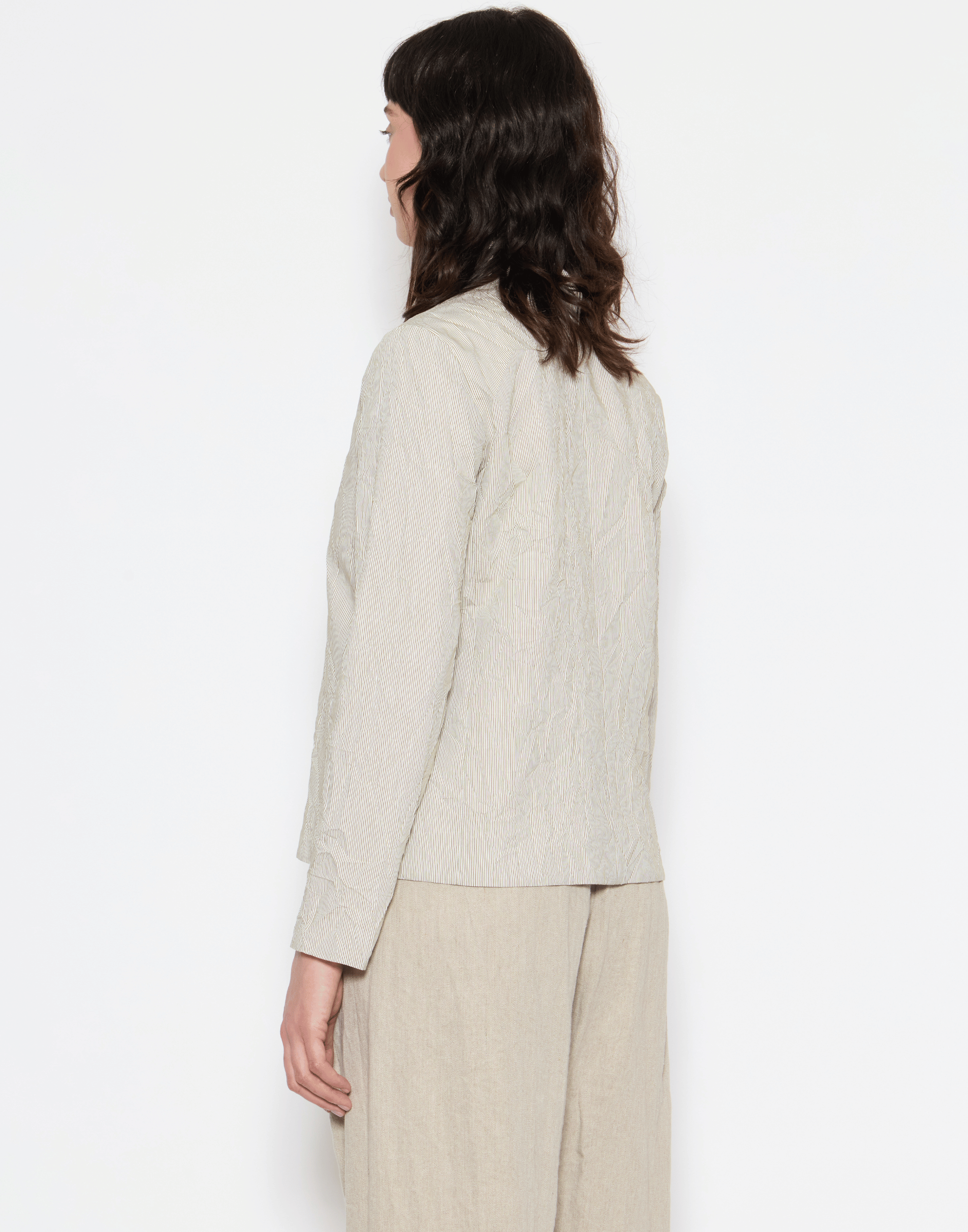 Oilio & Ecru Pinstripe Viscose Blend Jacket