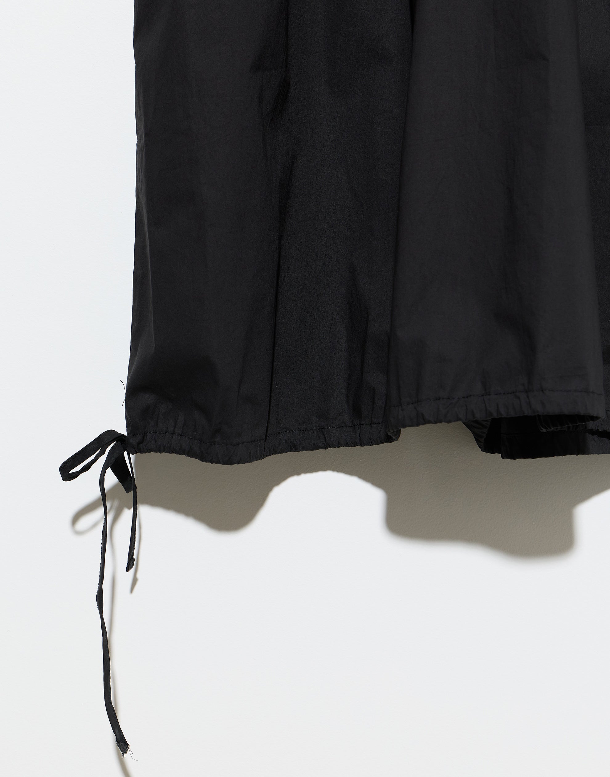 Black Cotton Draw Hem Dress