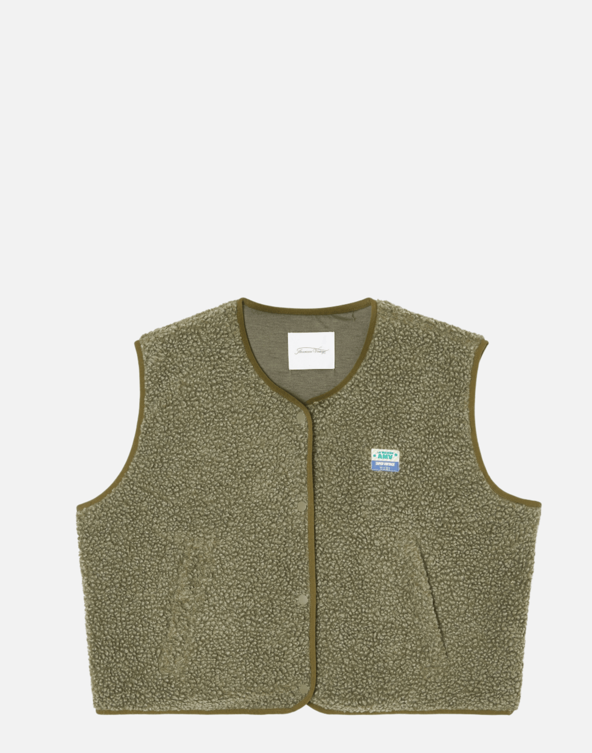 Khaki Melange Faux Shearling Hocktown Vest