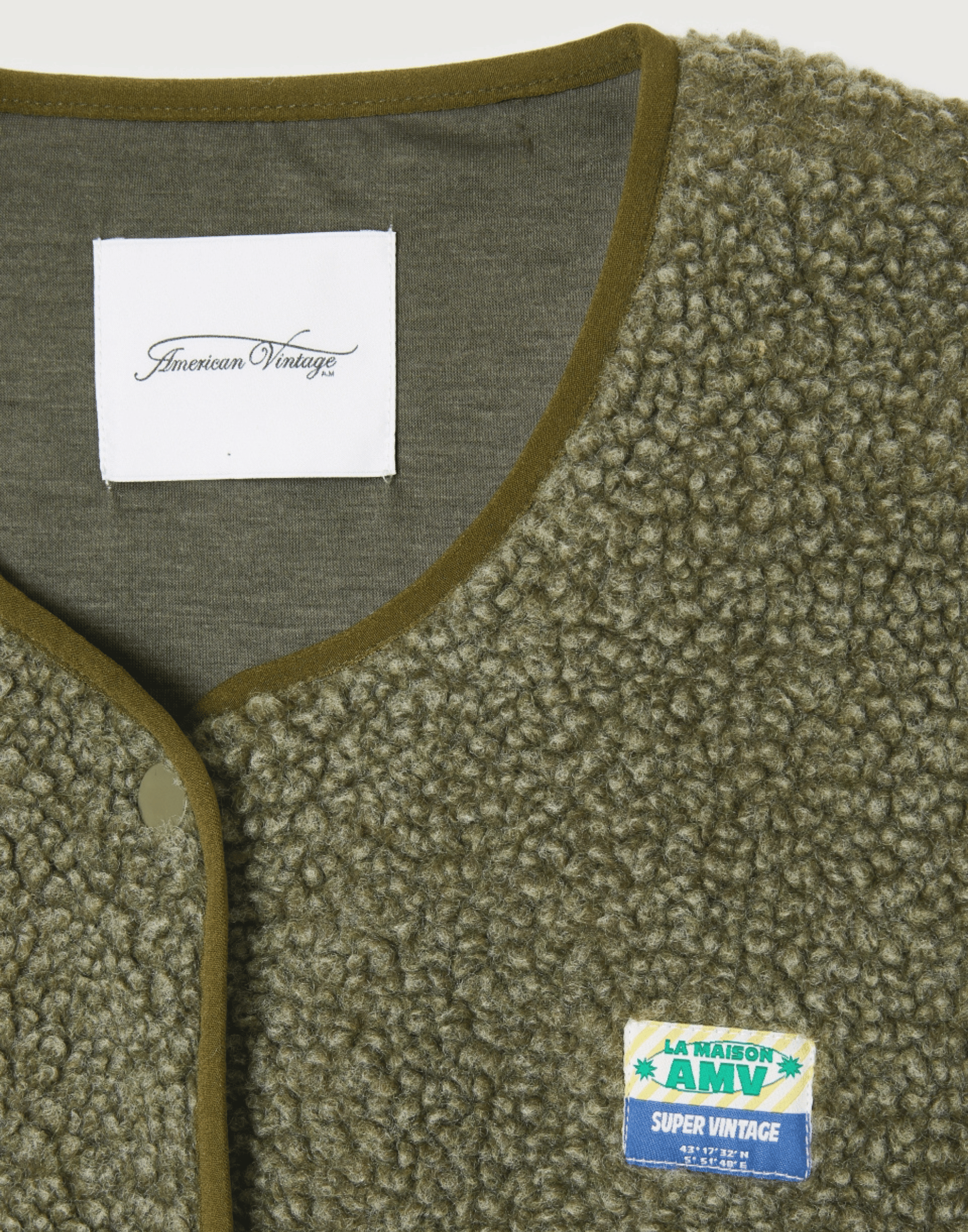 Khaki Melange Faux Shearling Hocktown Vest