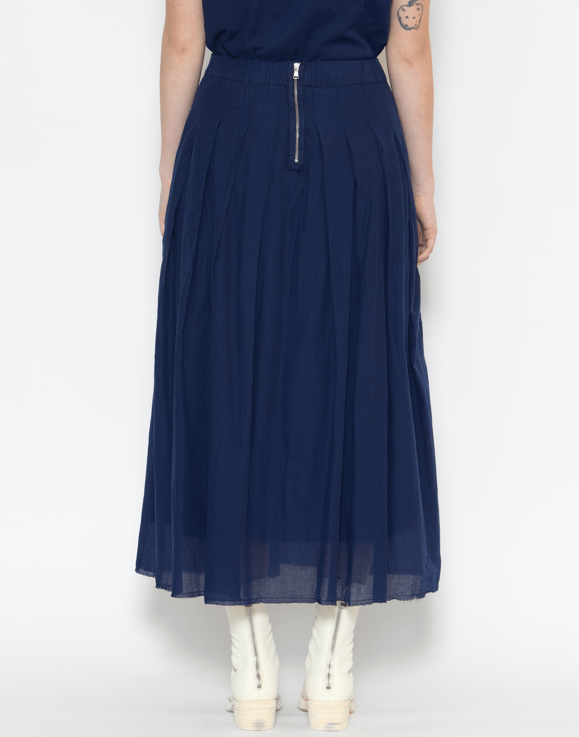Ink Blue Cotton Voile Joyce Skirt