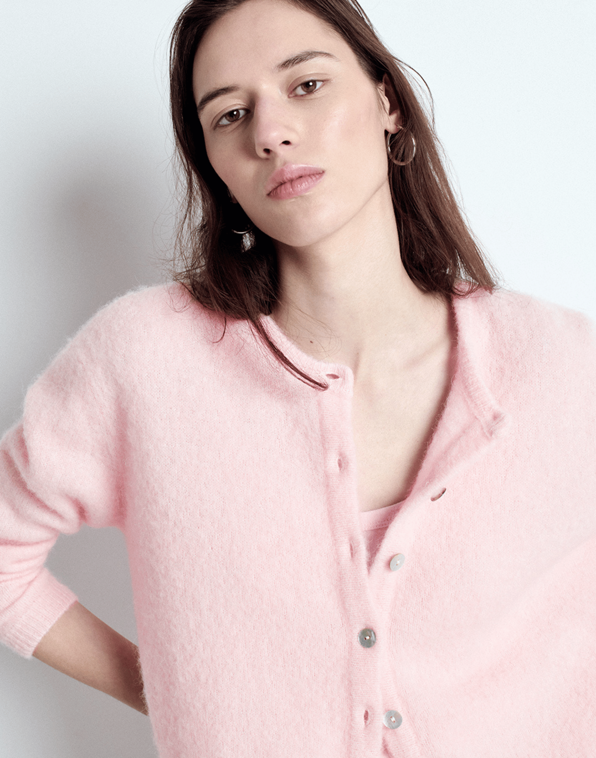 Almond Melange Wool & Alpaca Vitow Cardigan