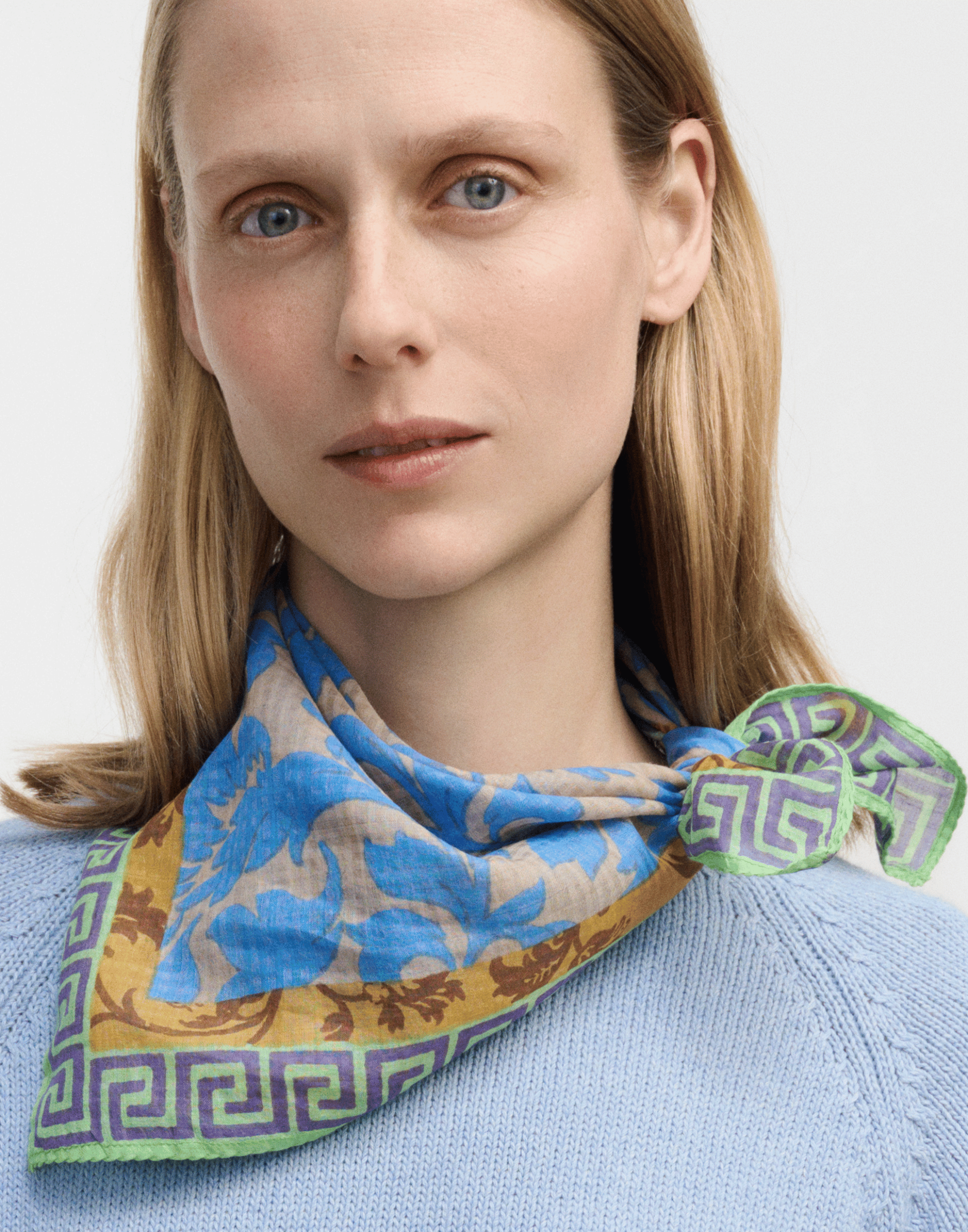 Noisette Silk & Cotton Square Scarf