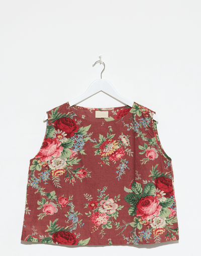Sunset Floral Print Cotton Poplin Anna Top