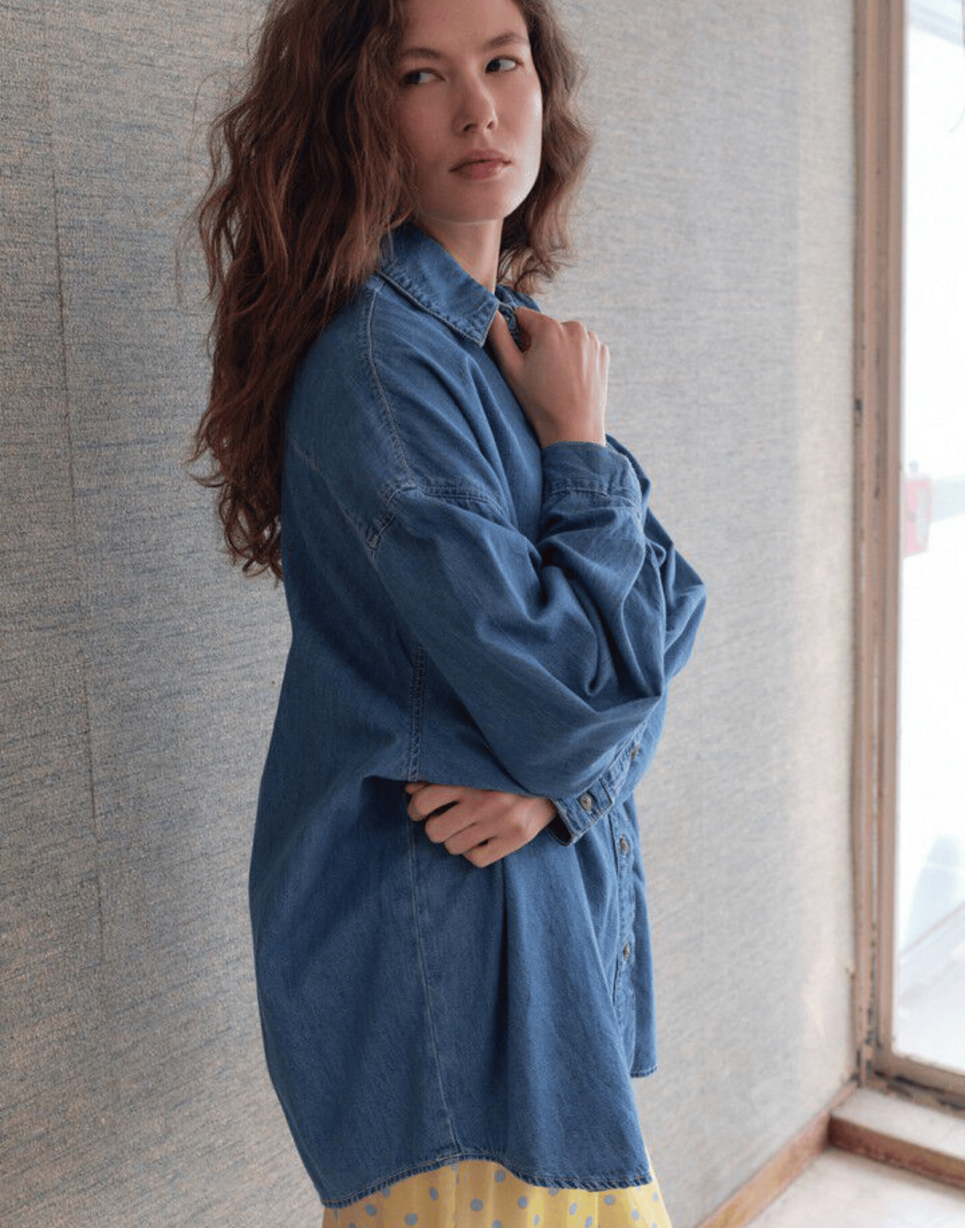 Medium Blue Cotton Denim Izyway Shirt