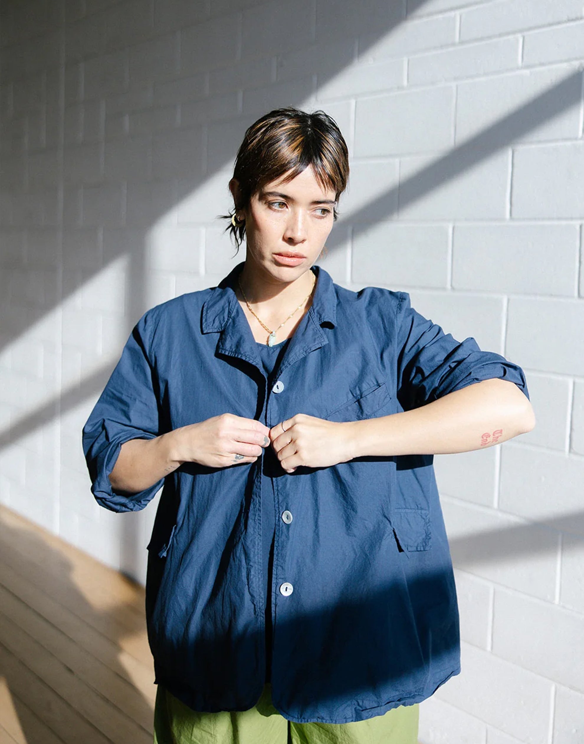 Navy Cotton Dominique Blazer