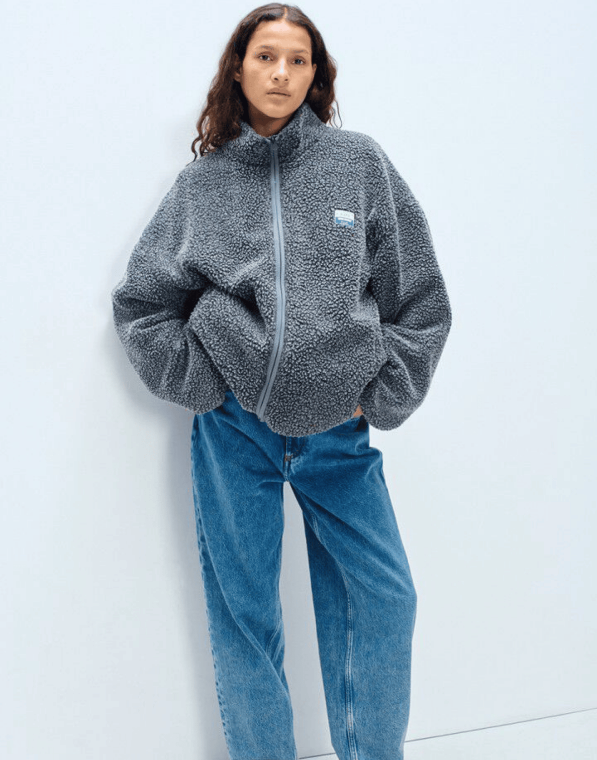 Charcoal Faux Shearling Hocktown Jacket