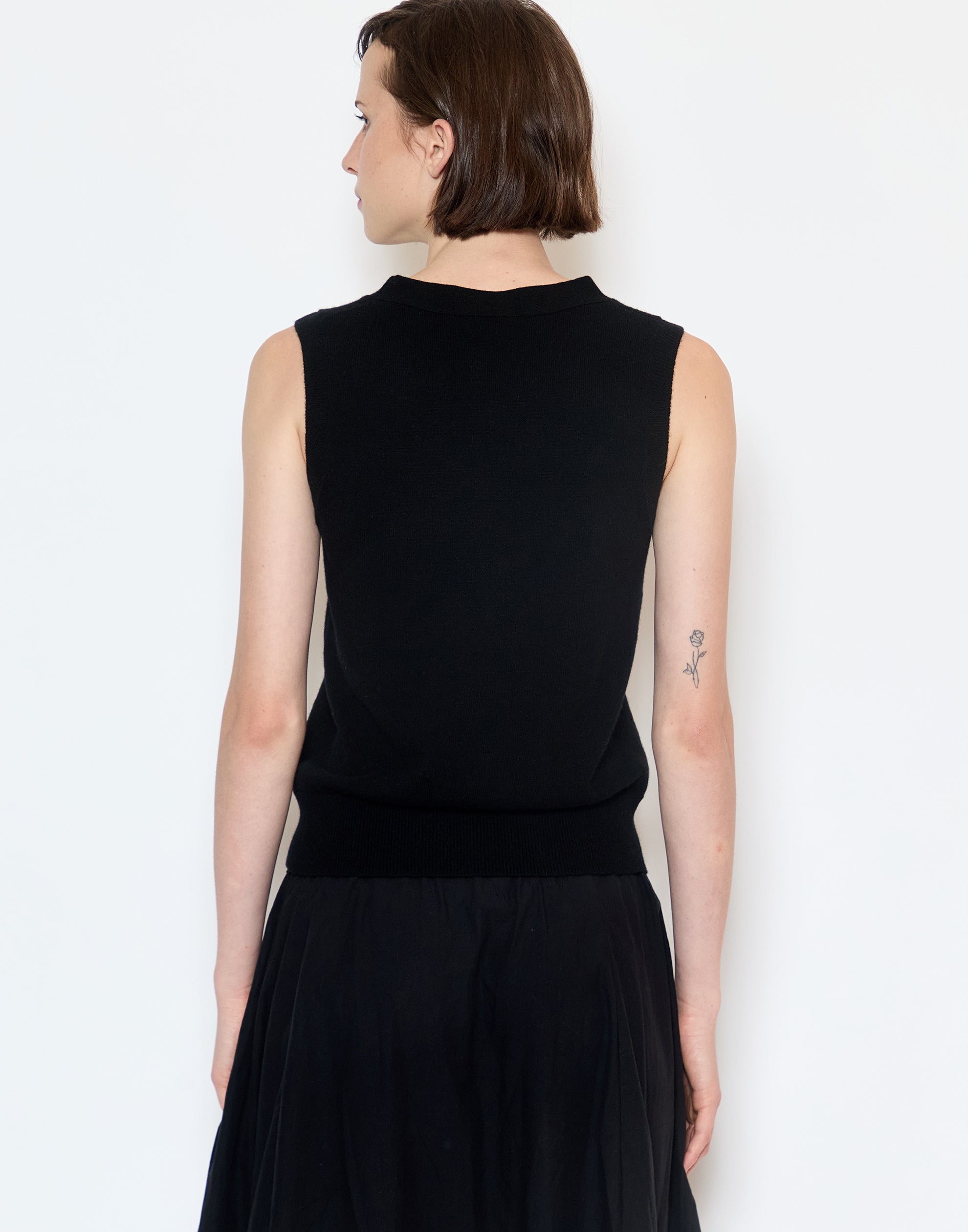 Black Cashmere Tank Top
