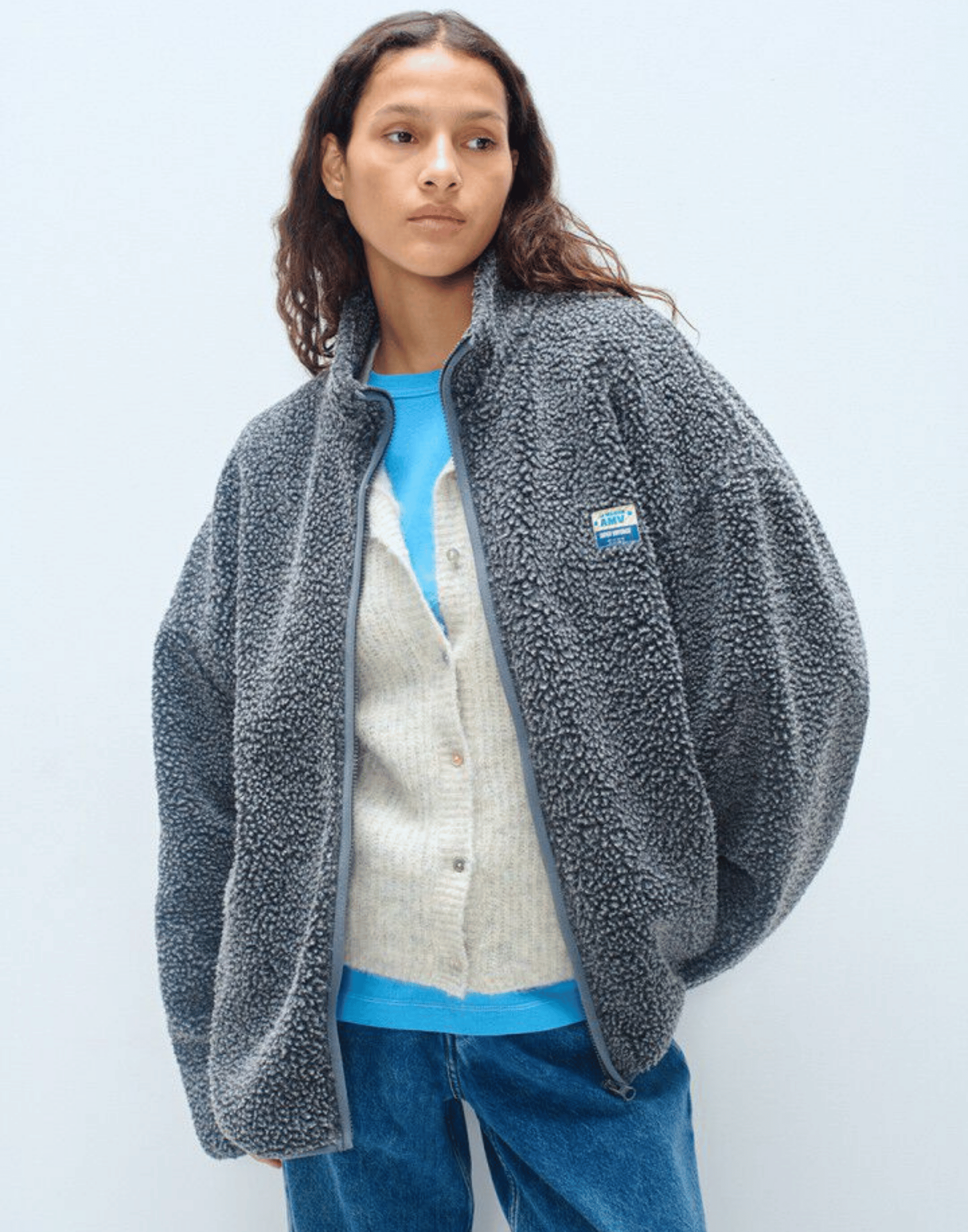 Charcoal Faux Shearling Hocktown Jacket