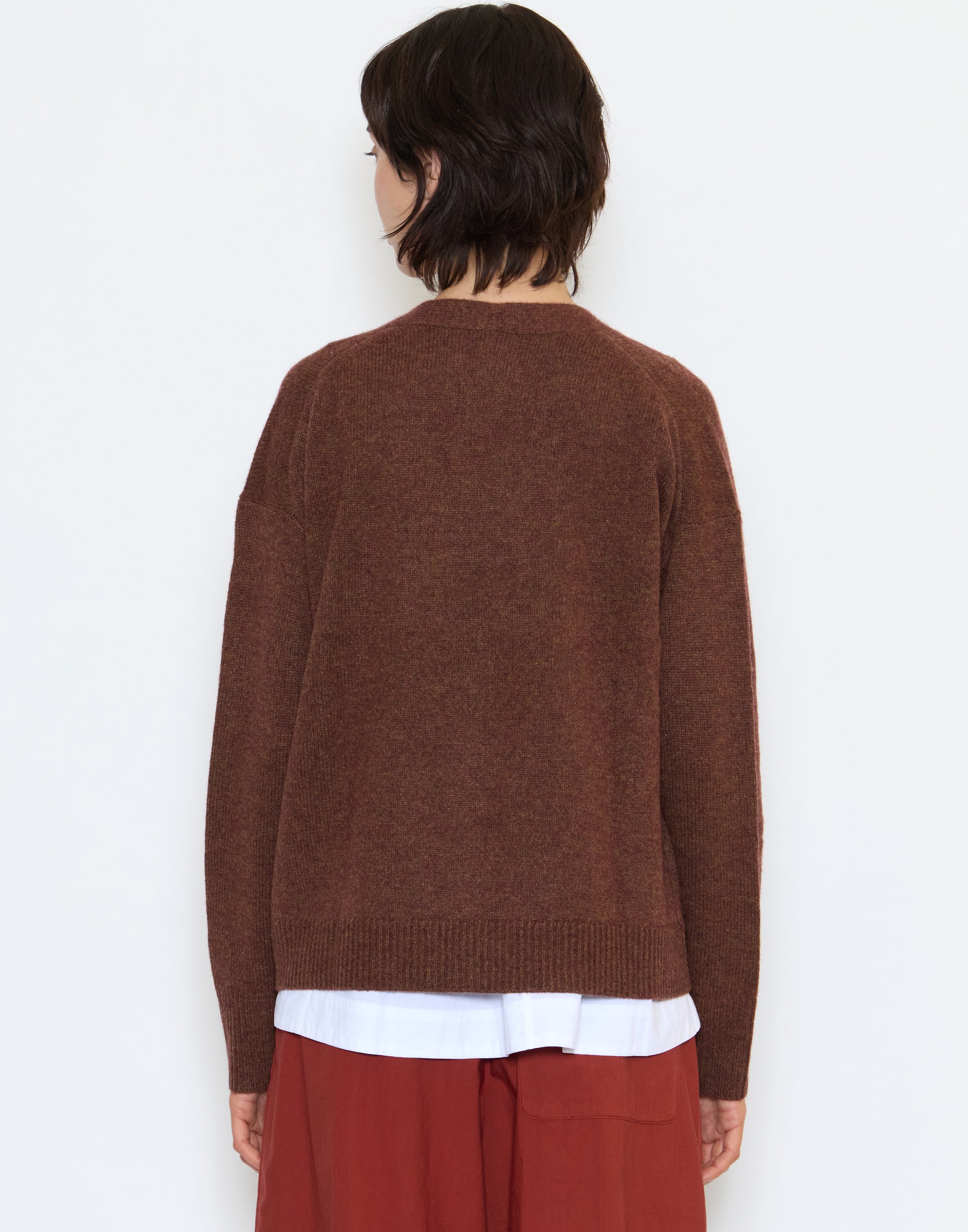 Pecan Wool & Cashmere Boxy Cardigan