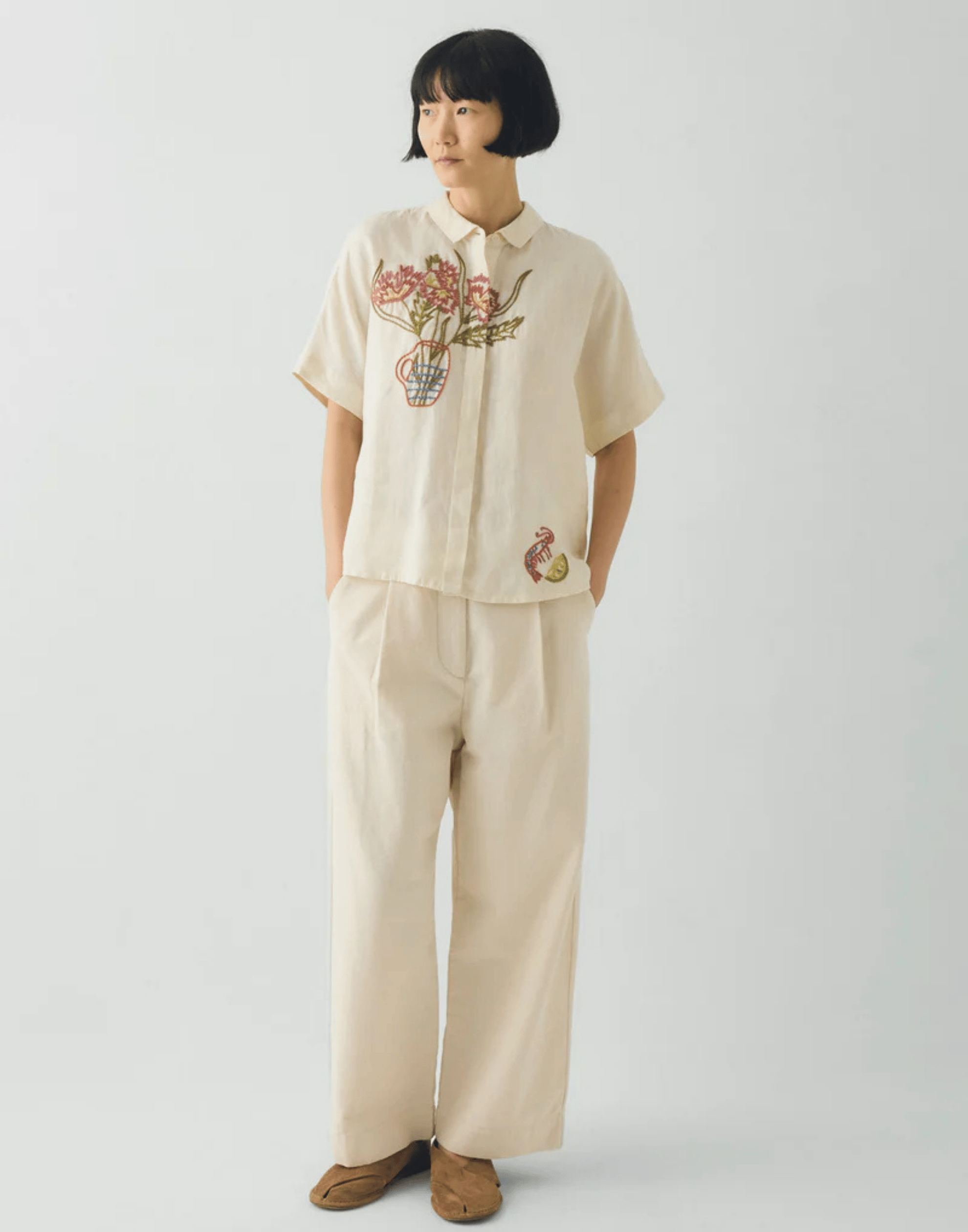 Embroidered Al Fresco Linen Shirt