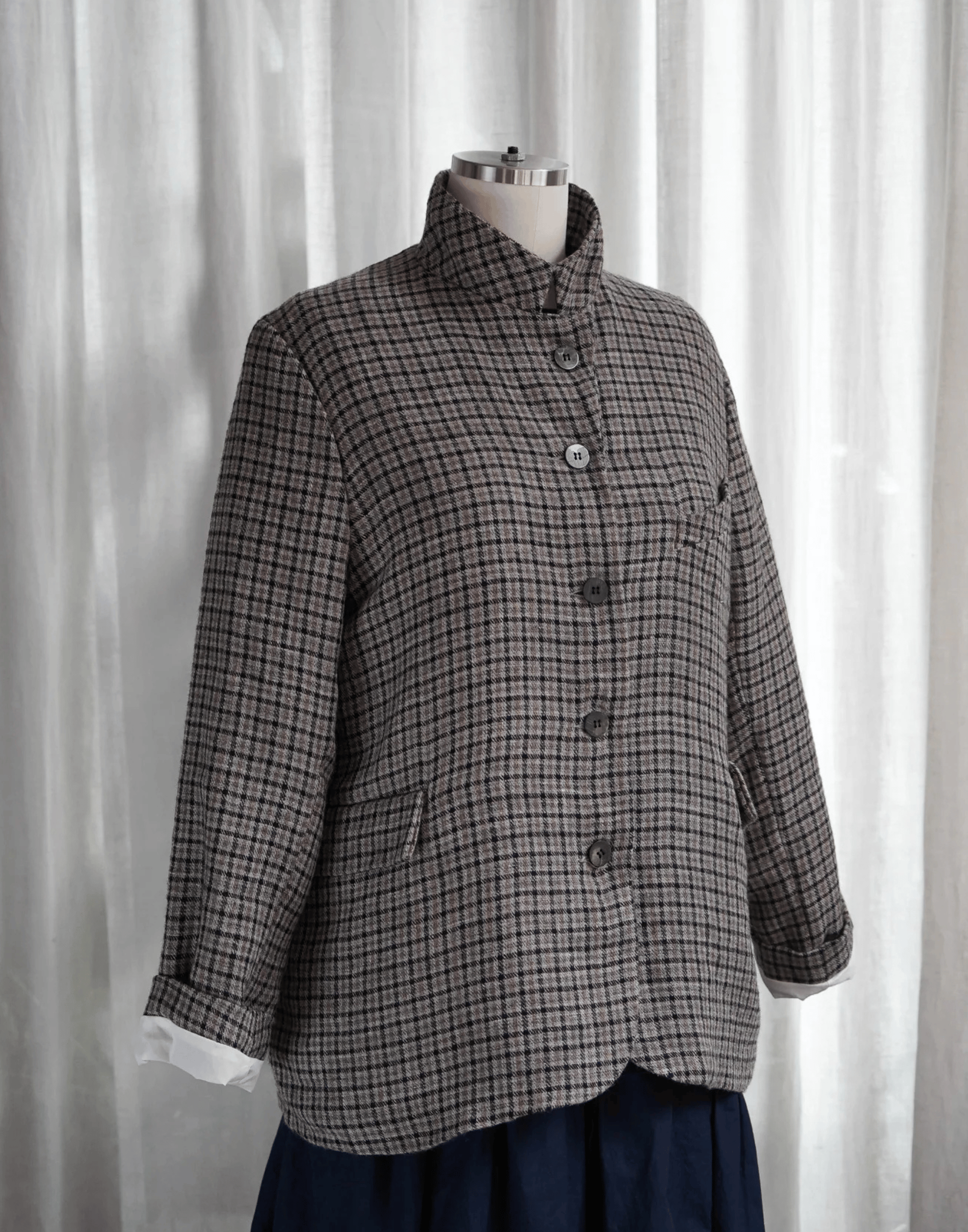 Light Shepherd’s Plaid Wool Dominique Blazer