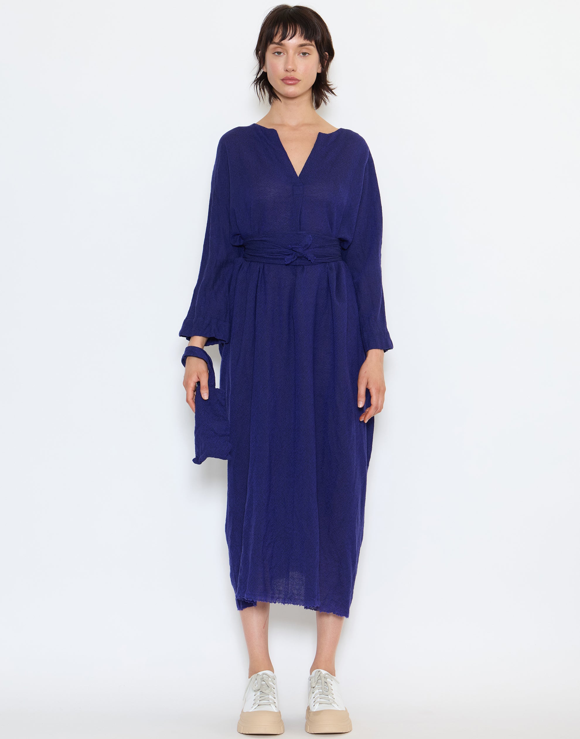 Royal Blue Wool Bianco Lavato Dress