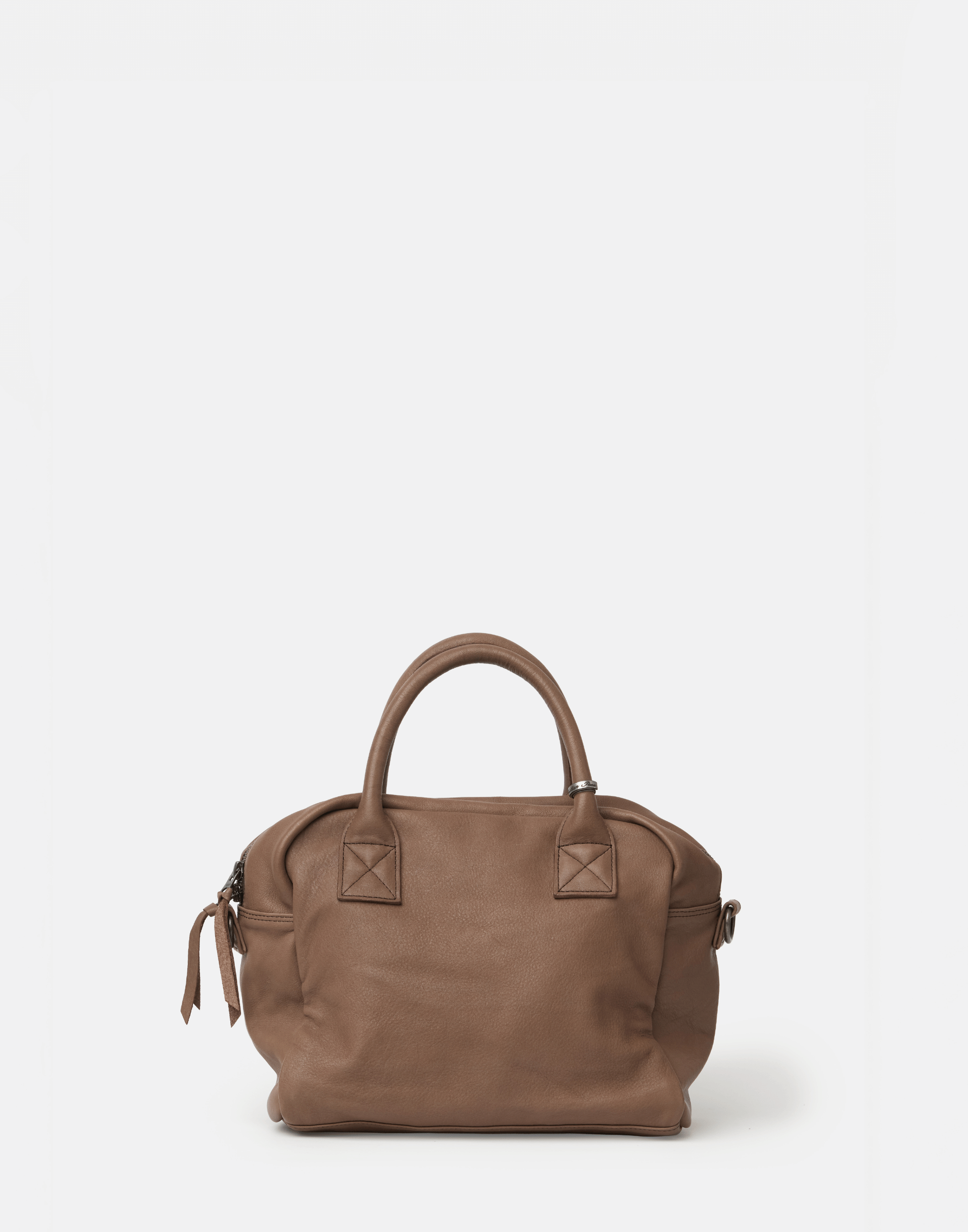 Plum Grey Leather Small Shoulder Bag