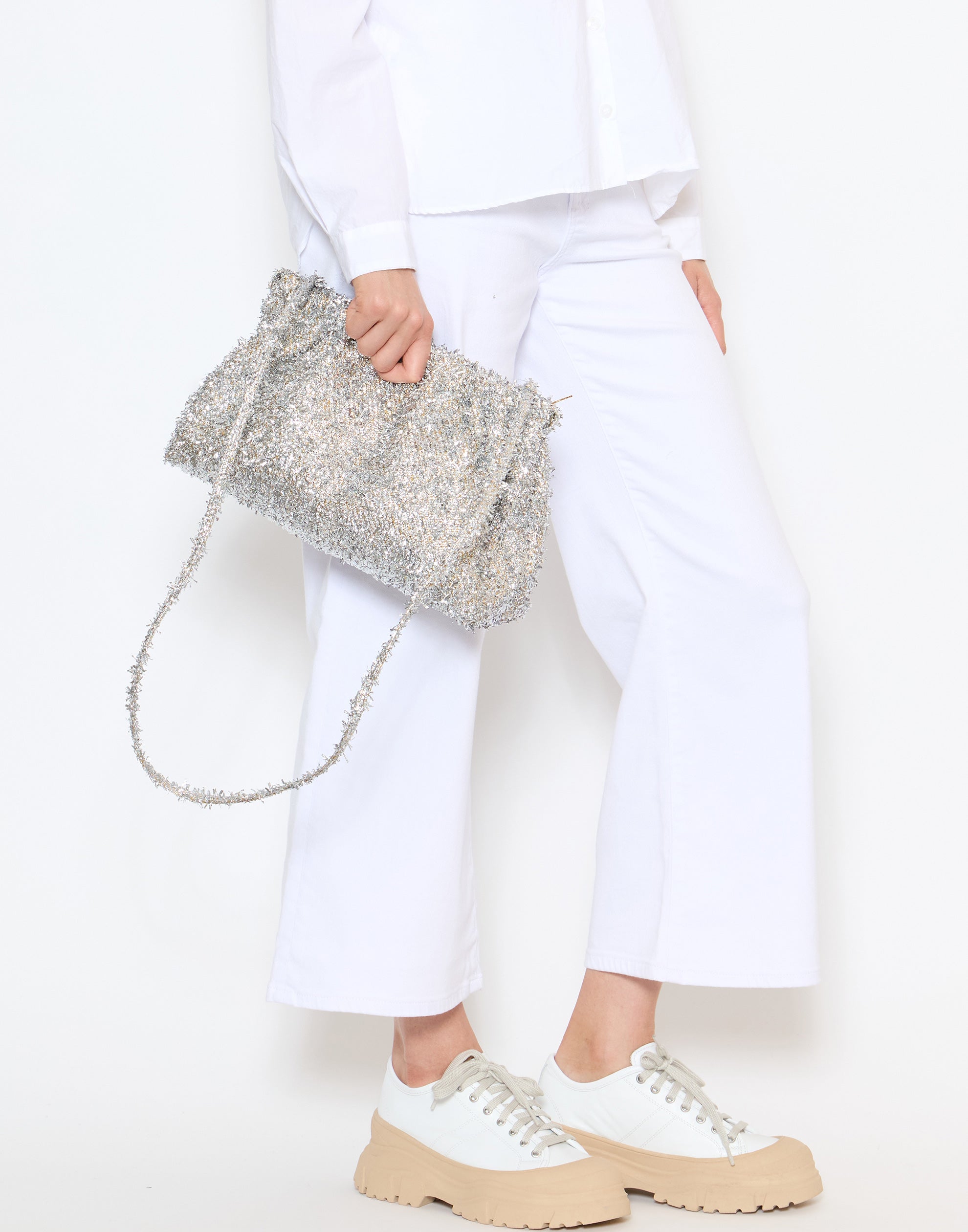 Silver & Gold Lametta Pillow Bag