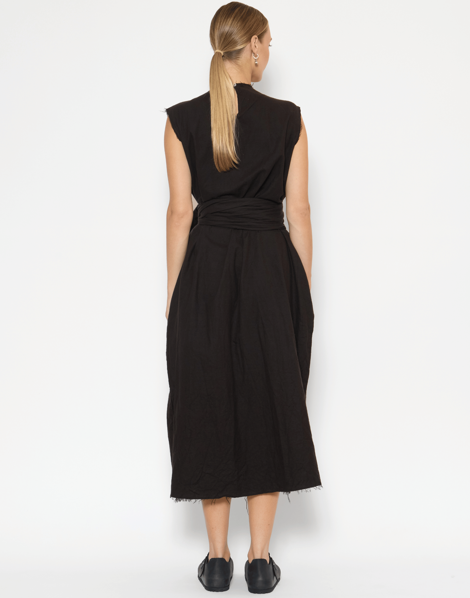 Bitter Chocolate Cotton Flannel Sleeveless Dress
