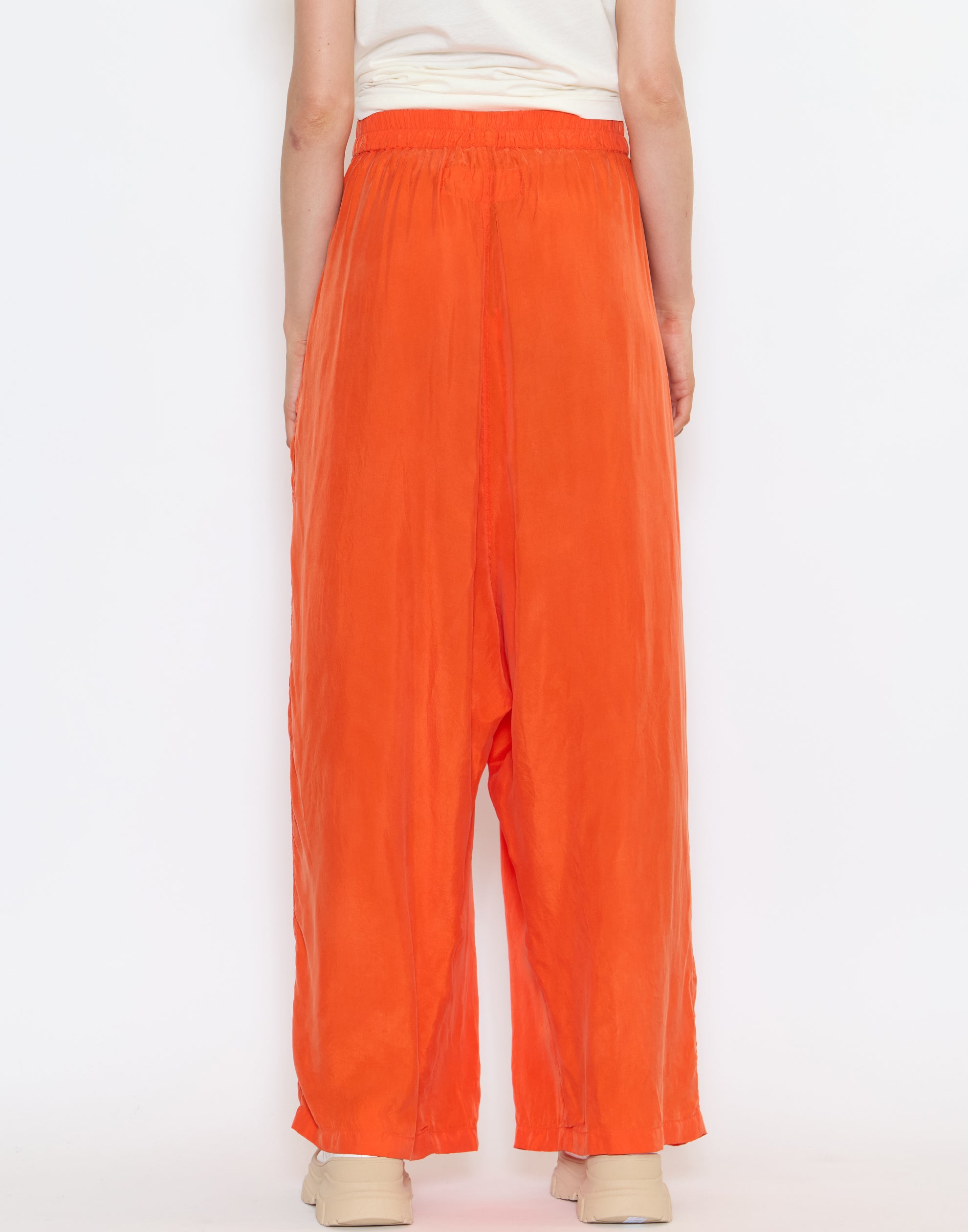 Mandarin Cupro Wide Leg Trousers