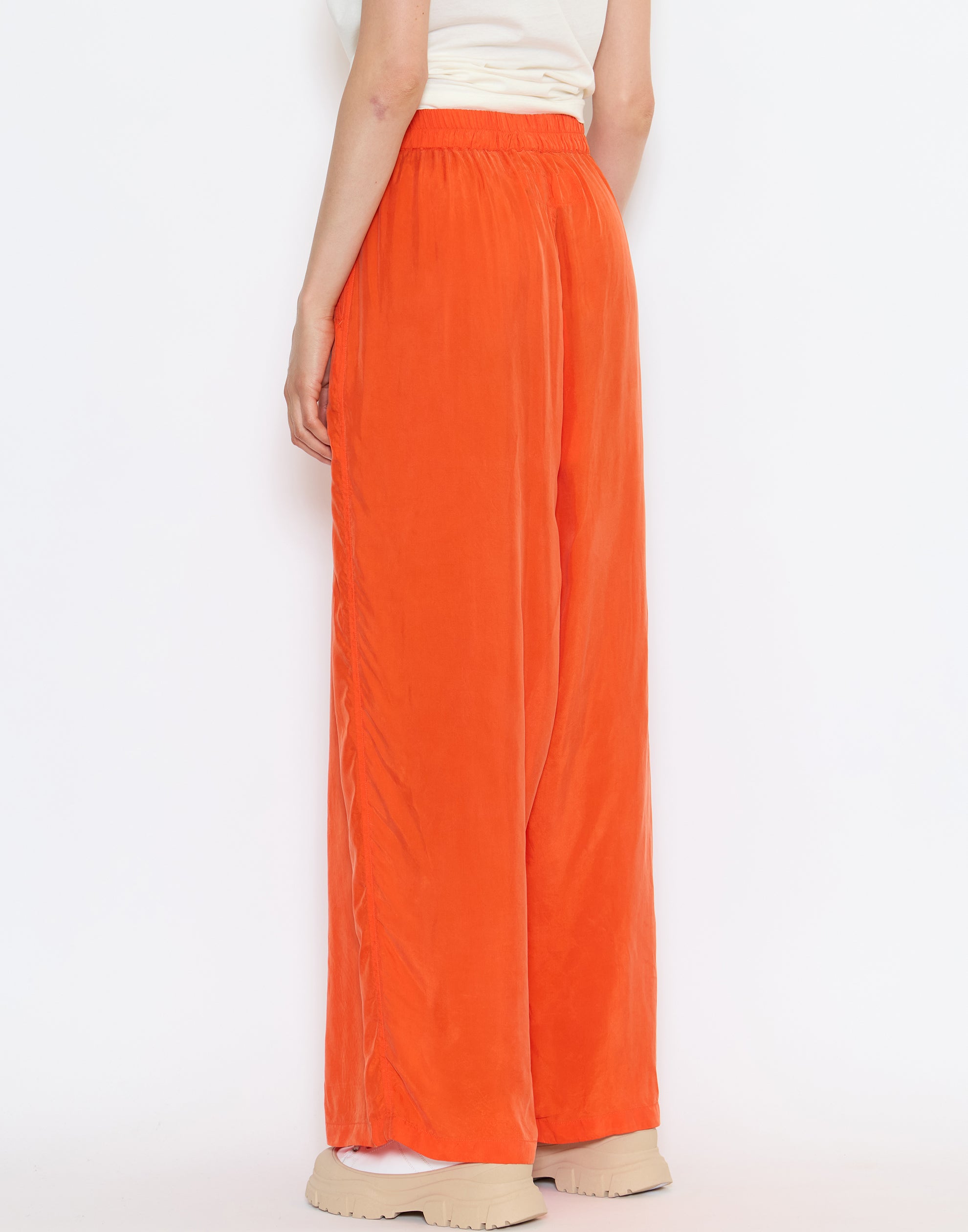Mandarin Cupro Wide Leg Trousers