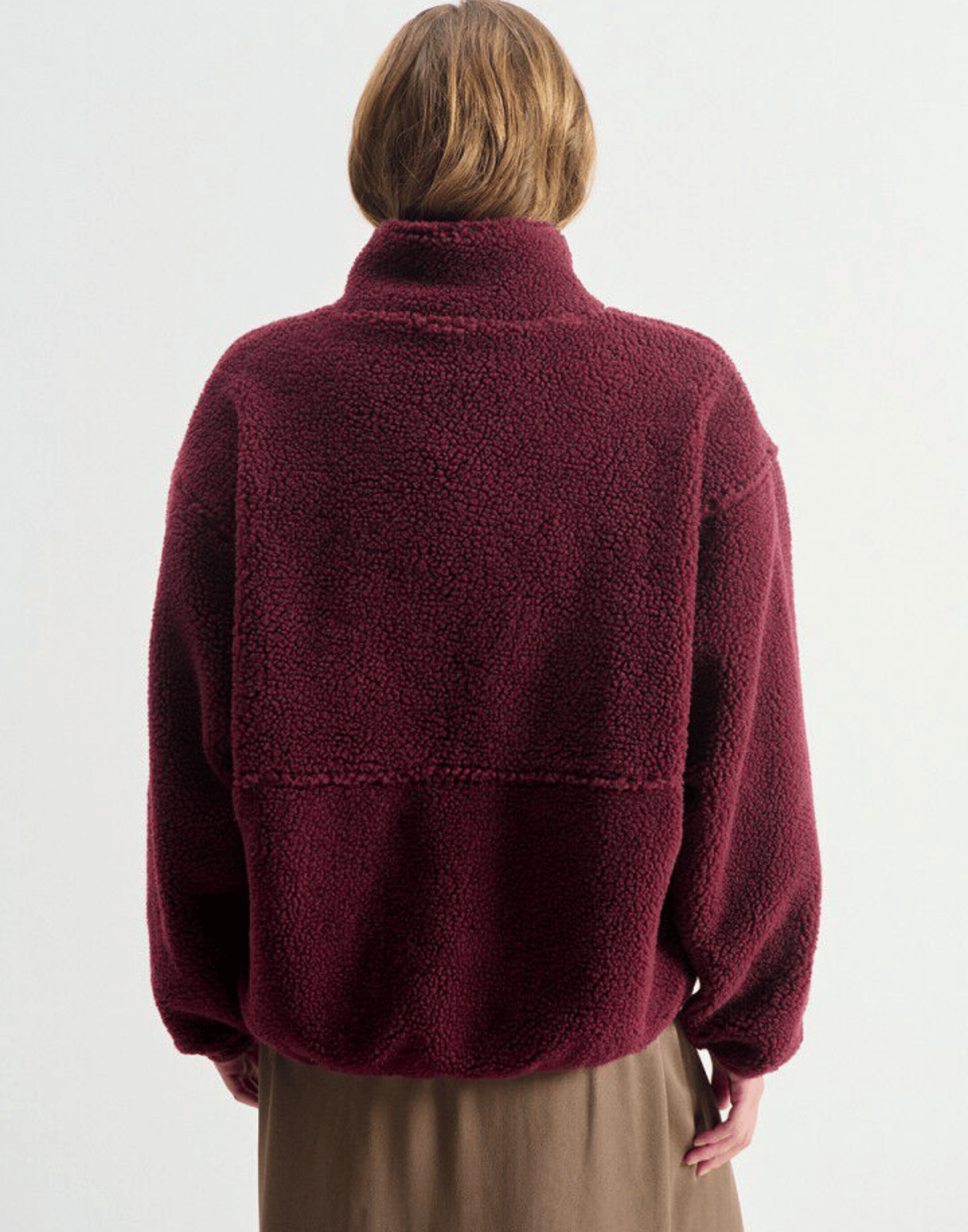 Burgundy Faux Shearling Hocktown Jacket