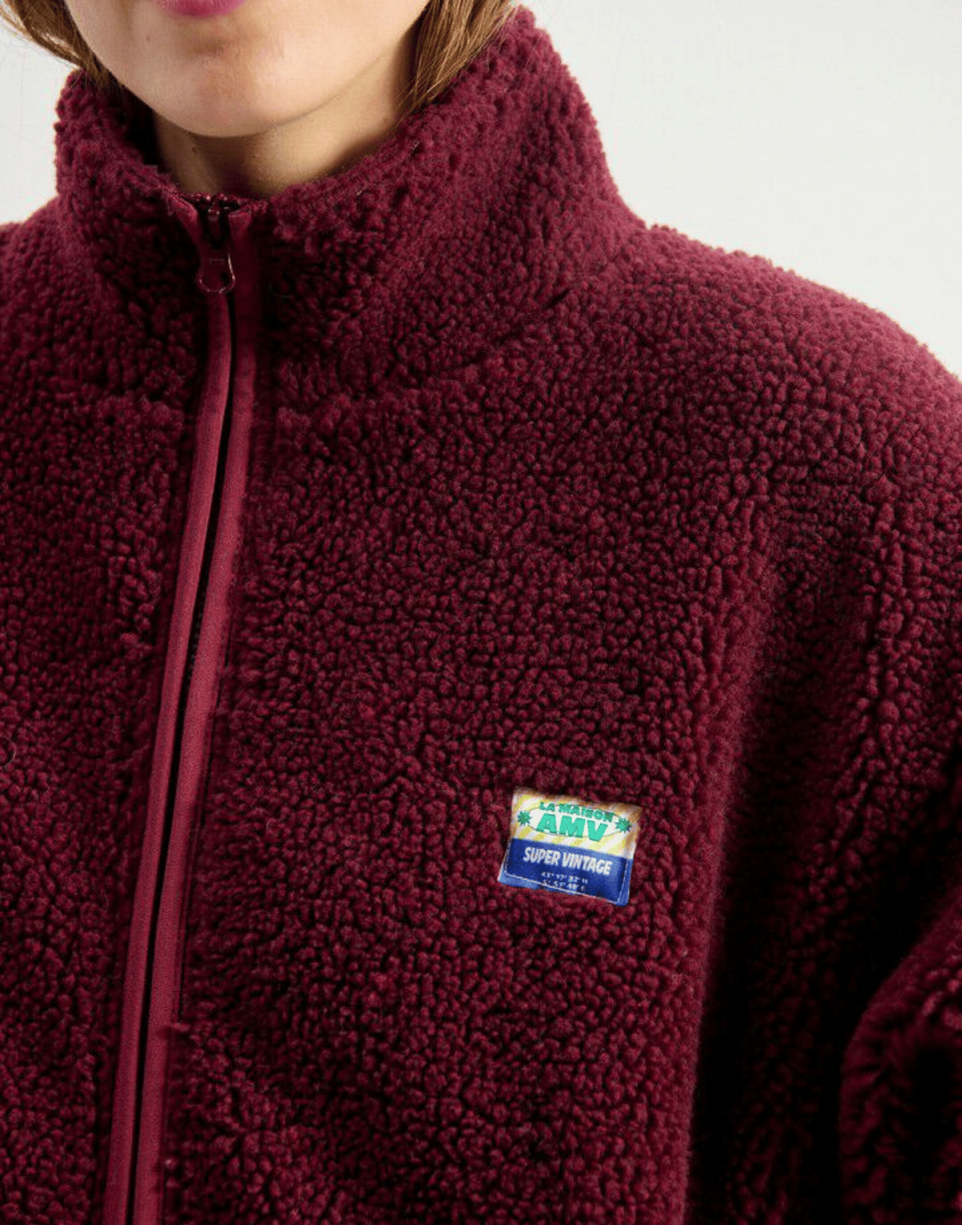Burgundy Faux Shearling Hocktown Jacket