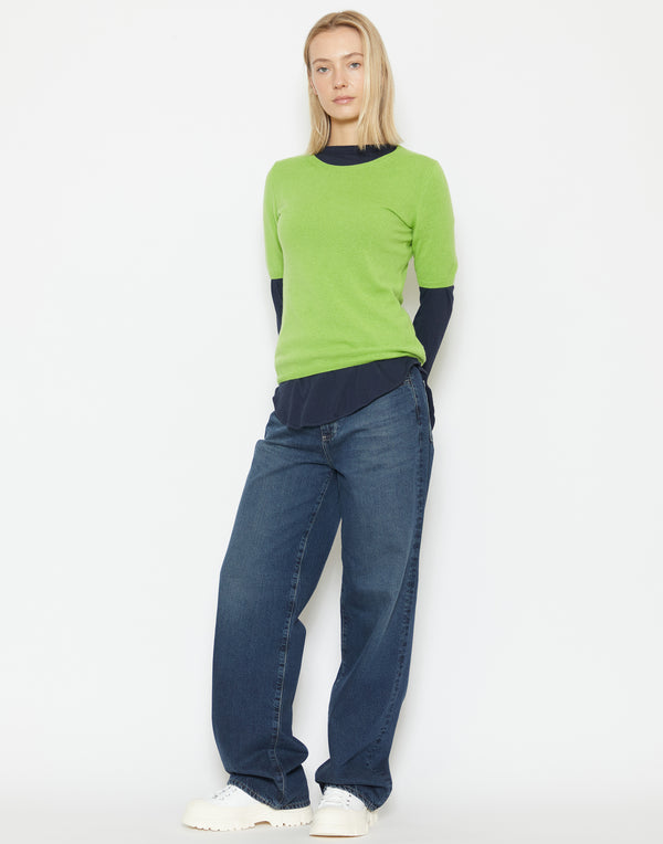 Lime Cashmere Short Sleeve Valenti Top