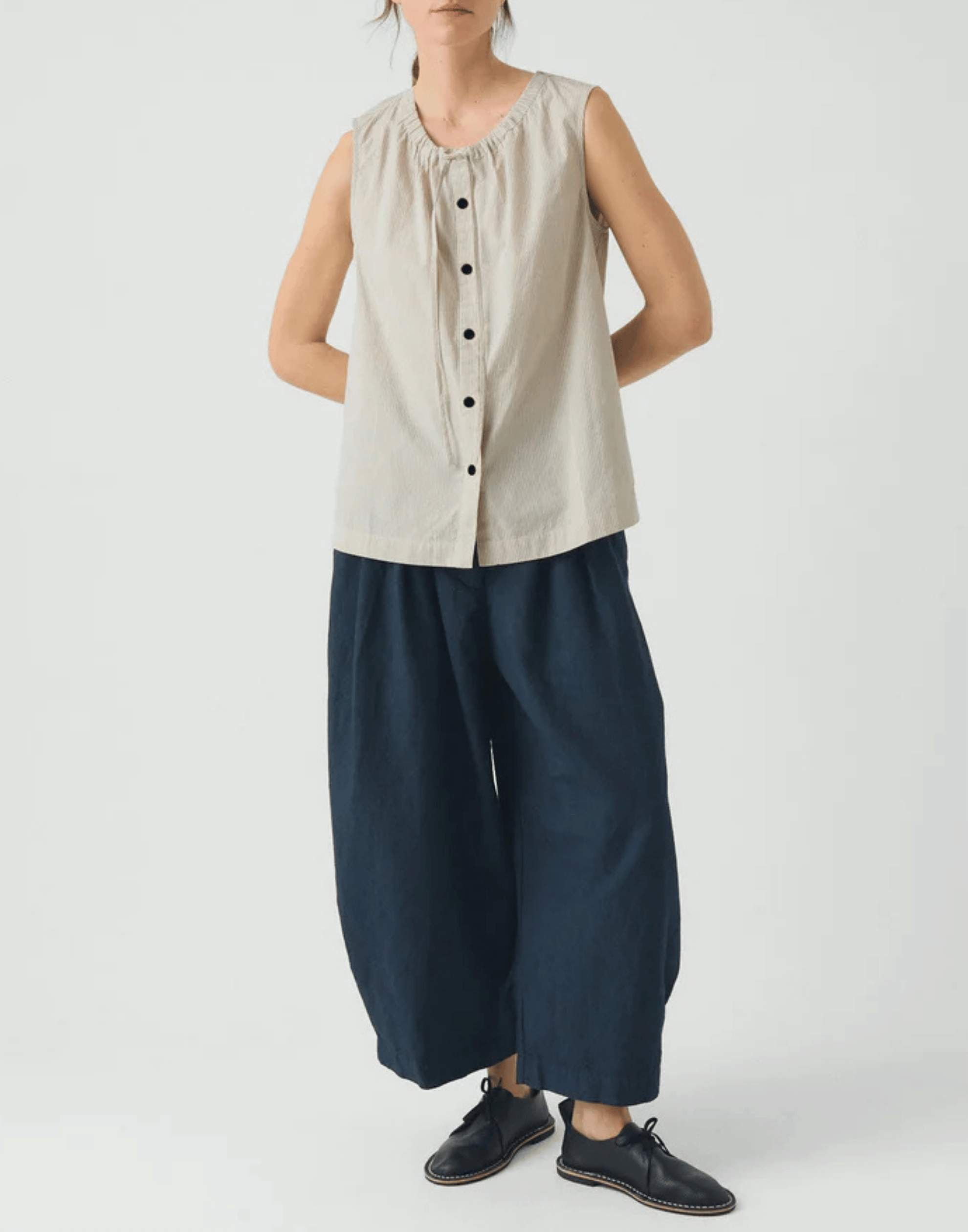 Sunwashed Blue Stripe Cotton Top