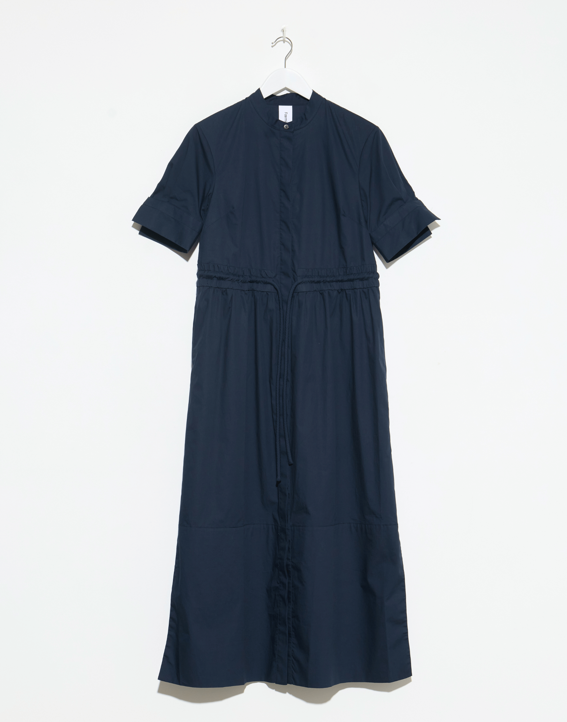 Navy Cotton Poplin Yolanda Dress