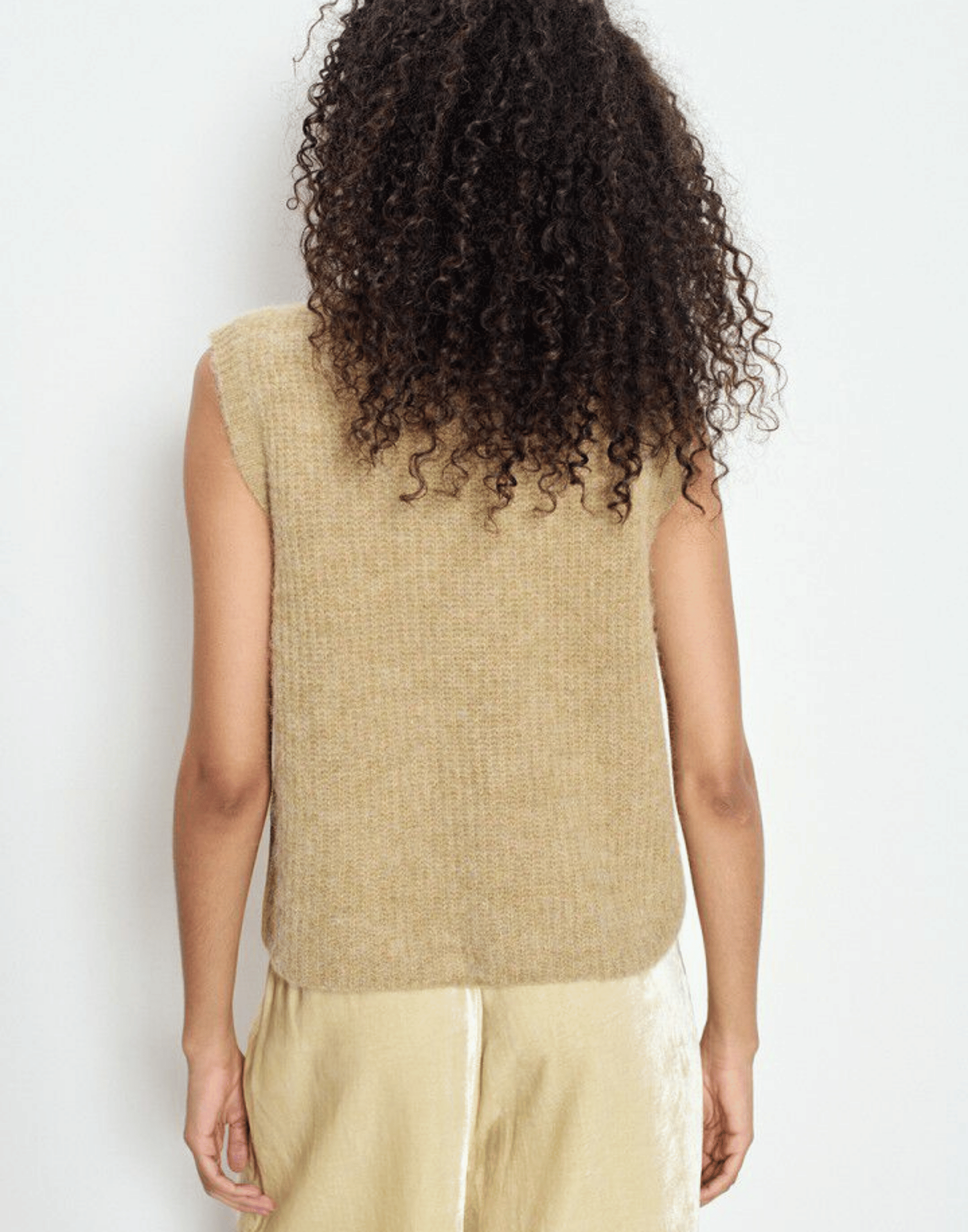Sand Melange Wool Blend East Vest