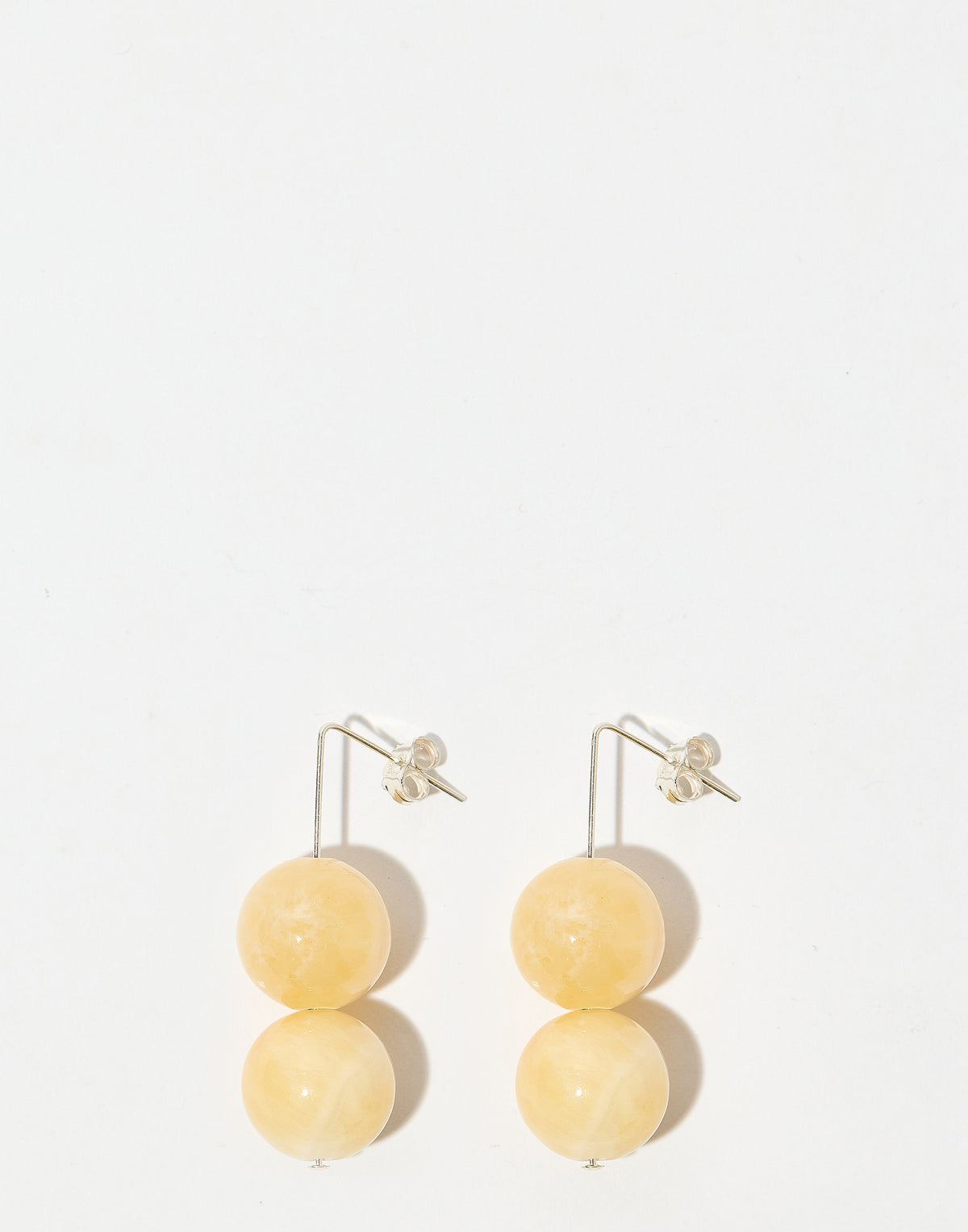 Yellow Calcite & Silver Daphne Earrings
