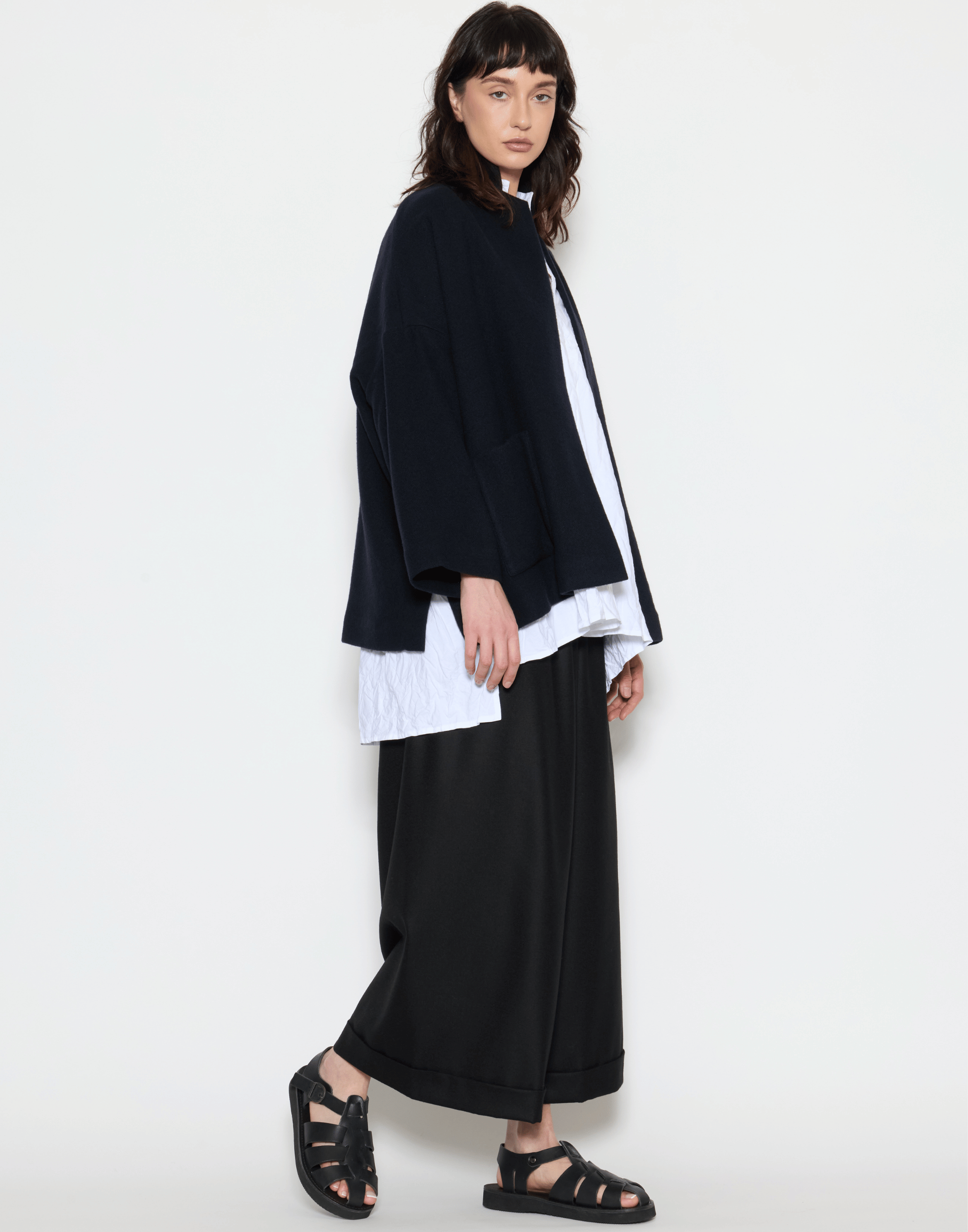 Navy Blue Wool Giacca Gladiolo Jacket