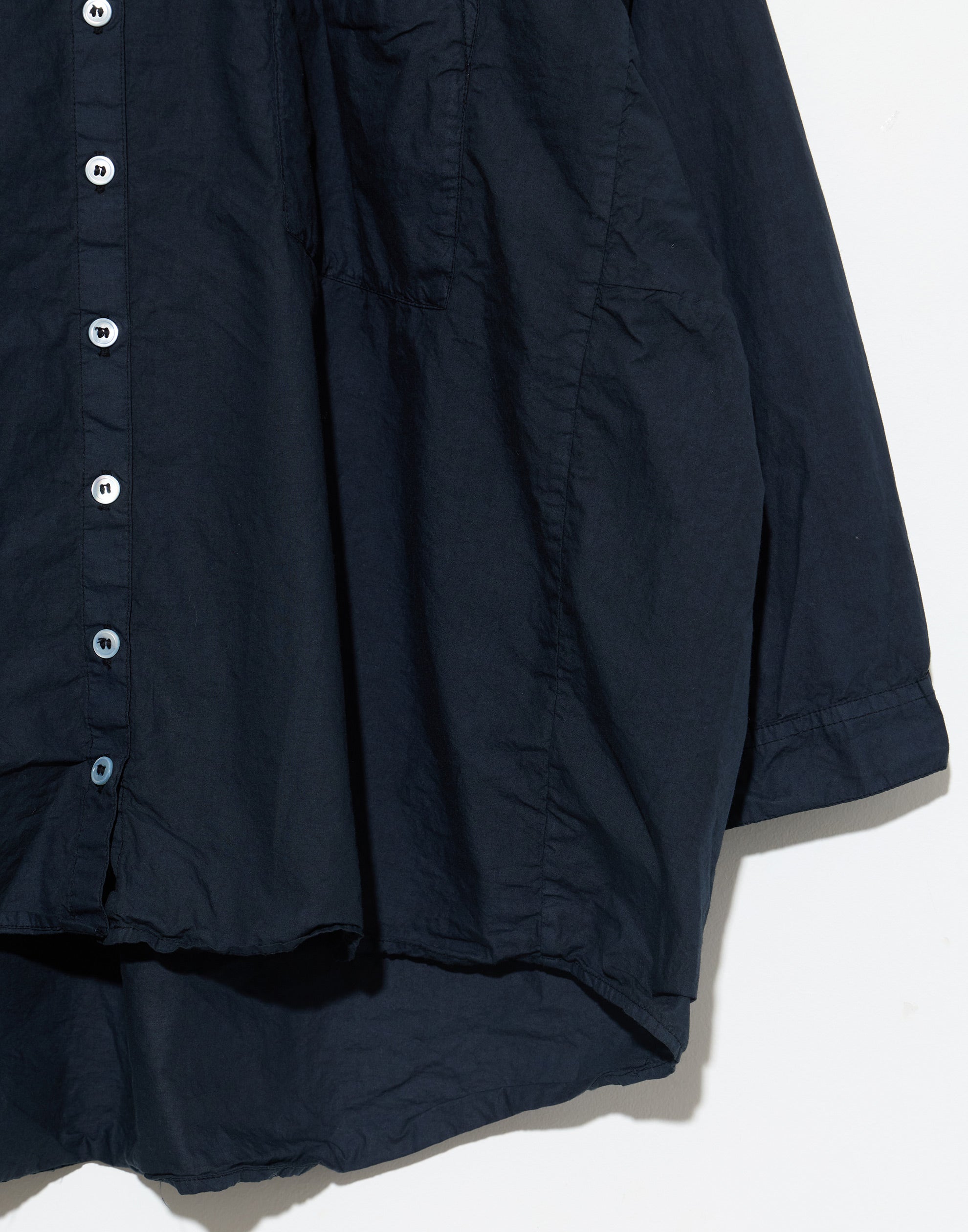 Navy Cotton Poplin Indra Shirt