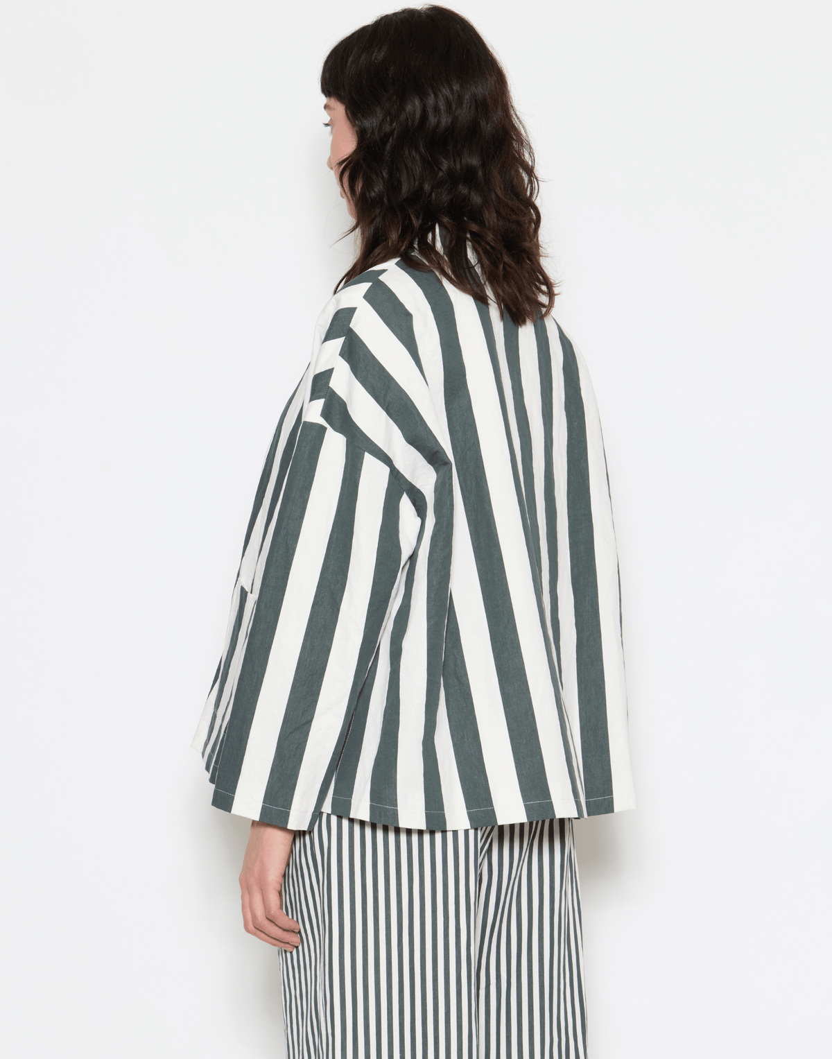 Cement Stripe Cotton & Linen Jacket