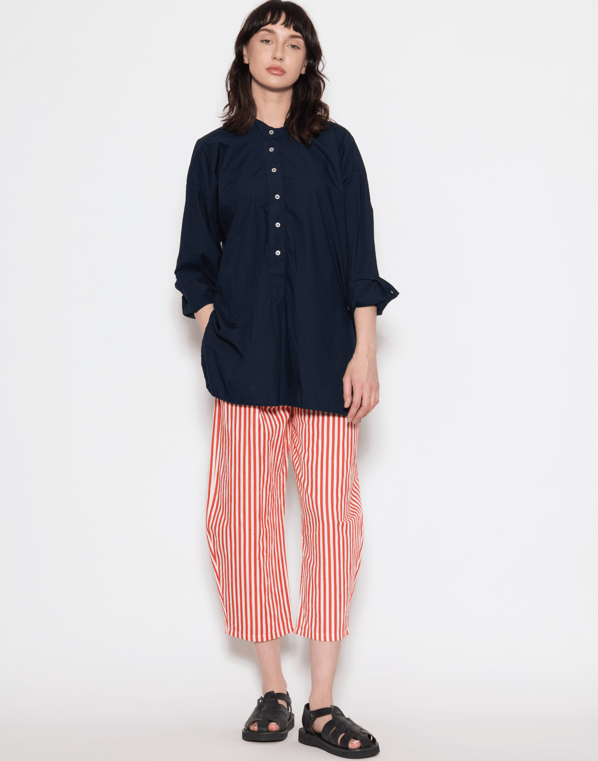Poppy Stripe Cotton & Linen Trousers