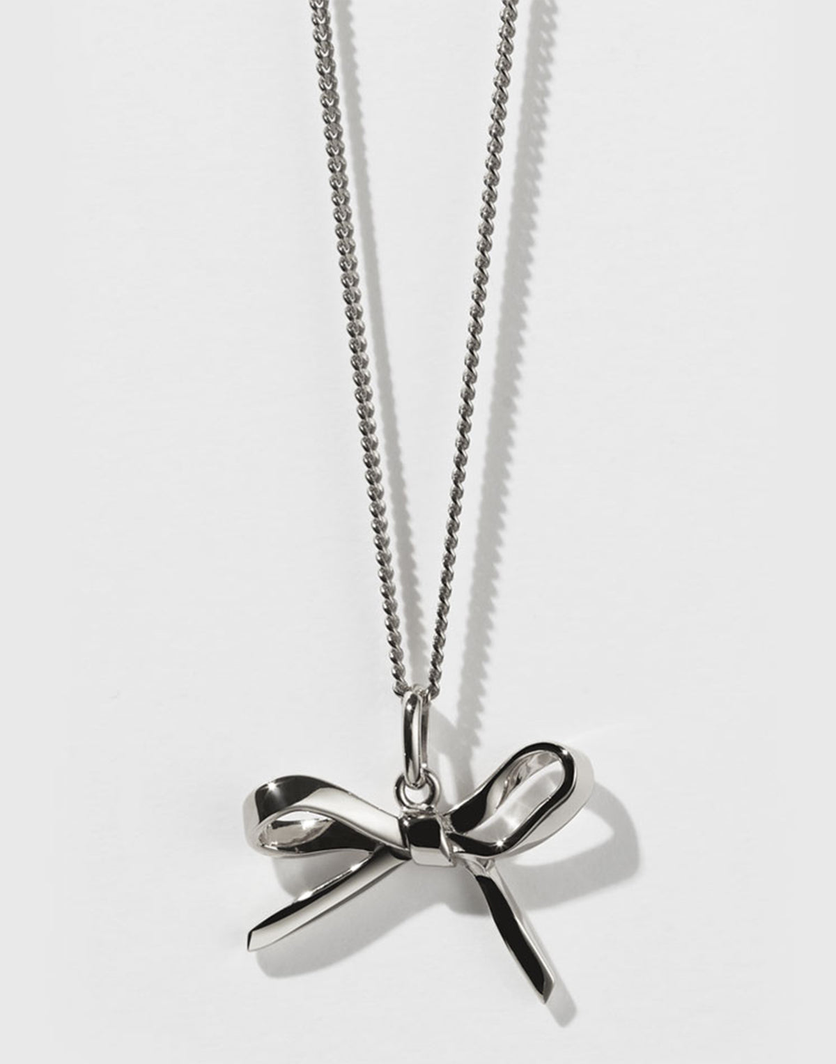 Sterling Silver Bow Charm Necklace