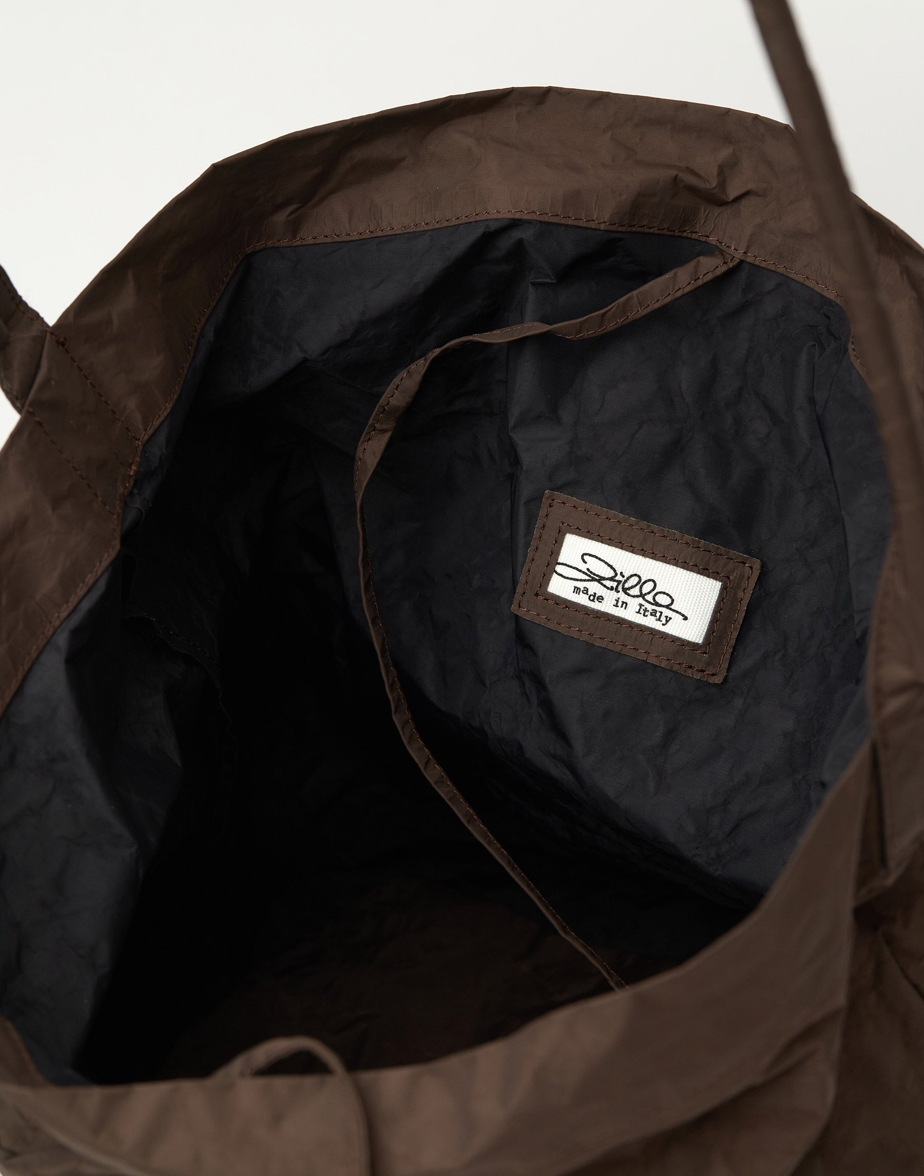 Dark Brown Nylon Big Tube Bag