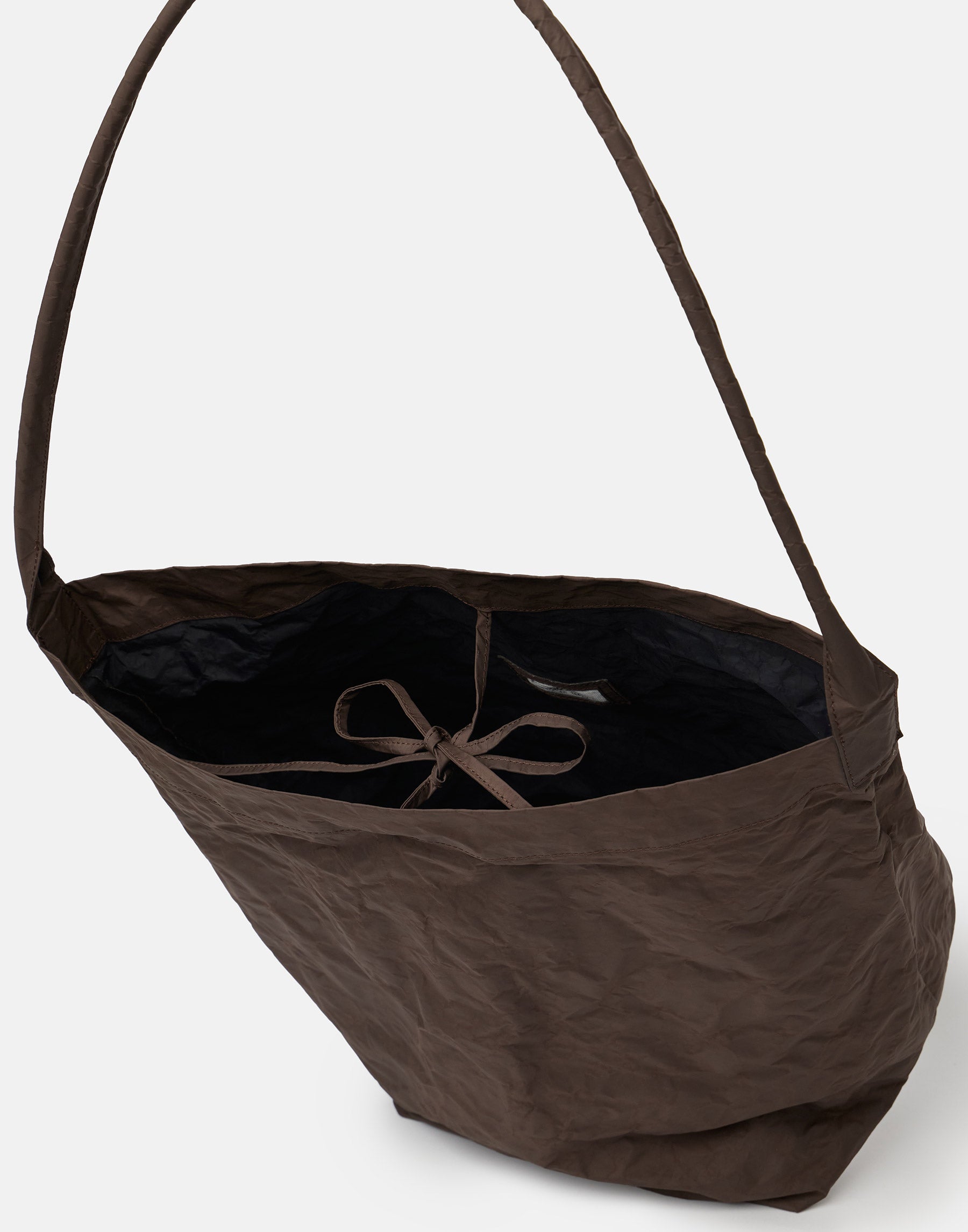 Dark Brown Nylon Big Tube Bag